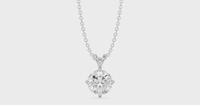 2 carat white round brilliant finest diamond pendant in 18k white gold 360 video