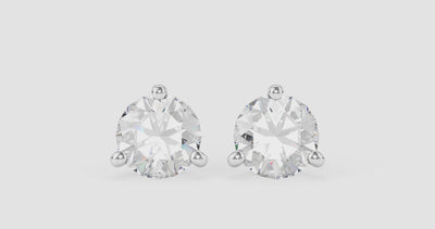 2 carat total weight white round brilliant solitaire diamond studs in 14k white gold 360 video