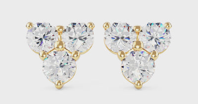 Video of ⅗ct. tw. Mini Trio earrings in yellow gold 