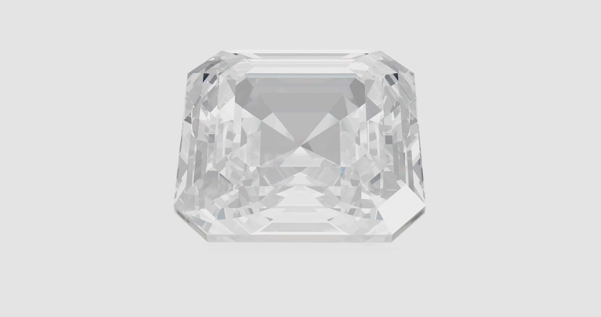 2 carat white Asscher cut lab-grown diamond 360 video