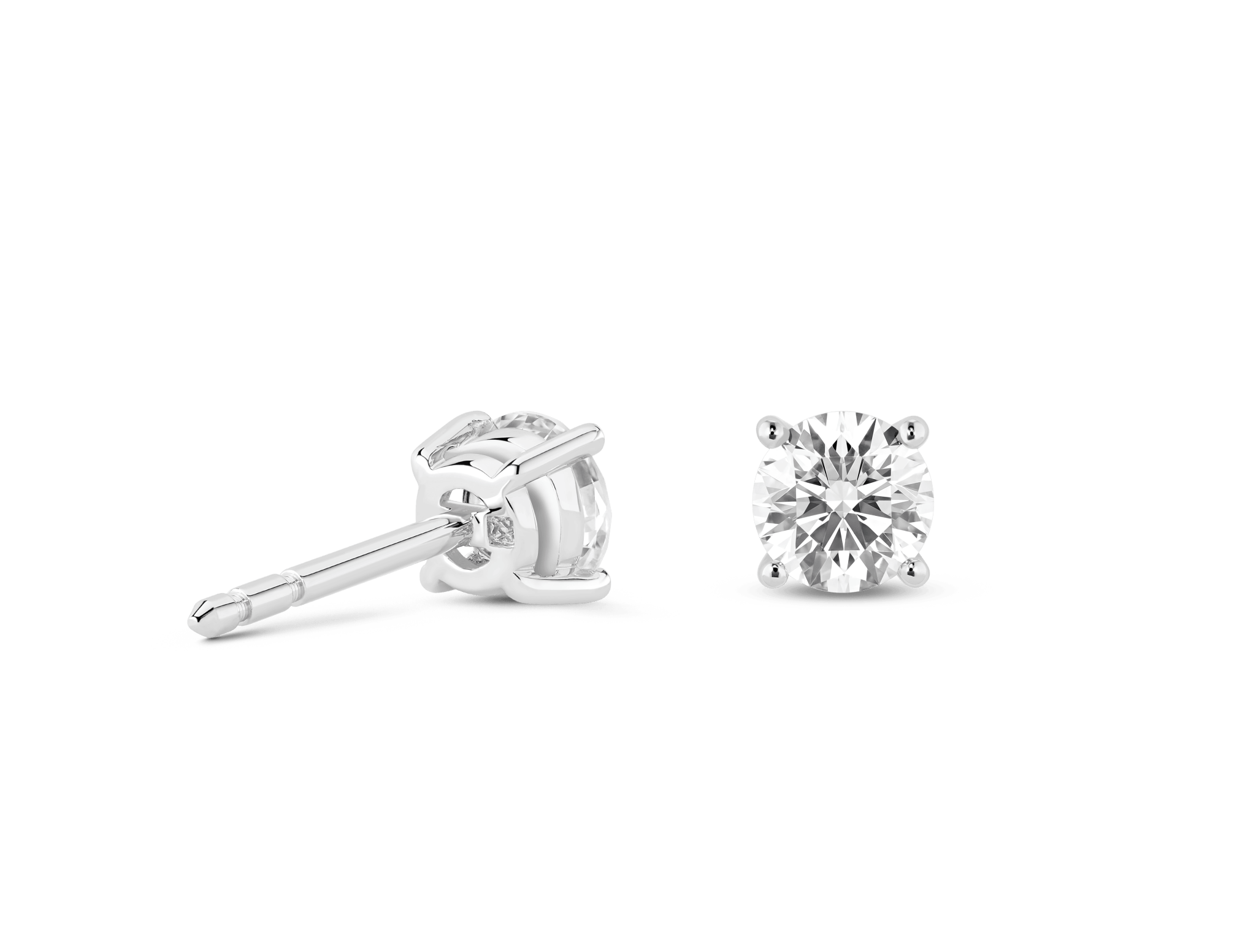 Finest Lab-Grown Diamond 1ct. tw. Round Brilliant Solitaire Studs | White - #Lightbox Jewelry#
