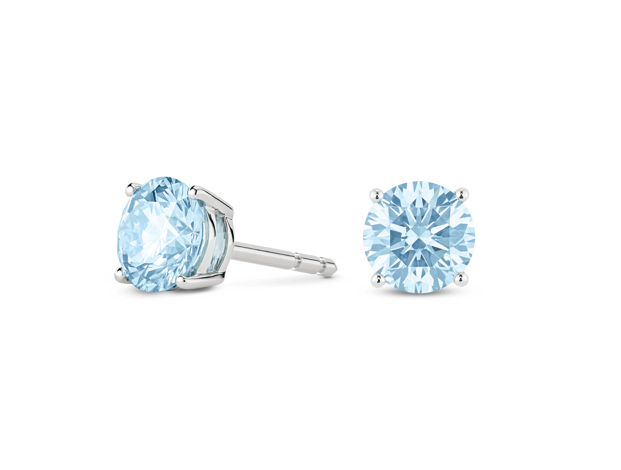 Finest Lab-Grown Diamond 2ct. tw. Round Brilliant Solitaire Studs | Blue - #Lightbox Jewelry#