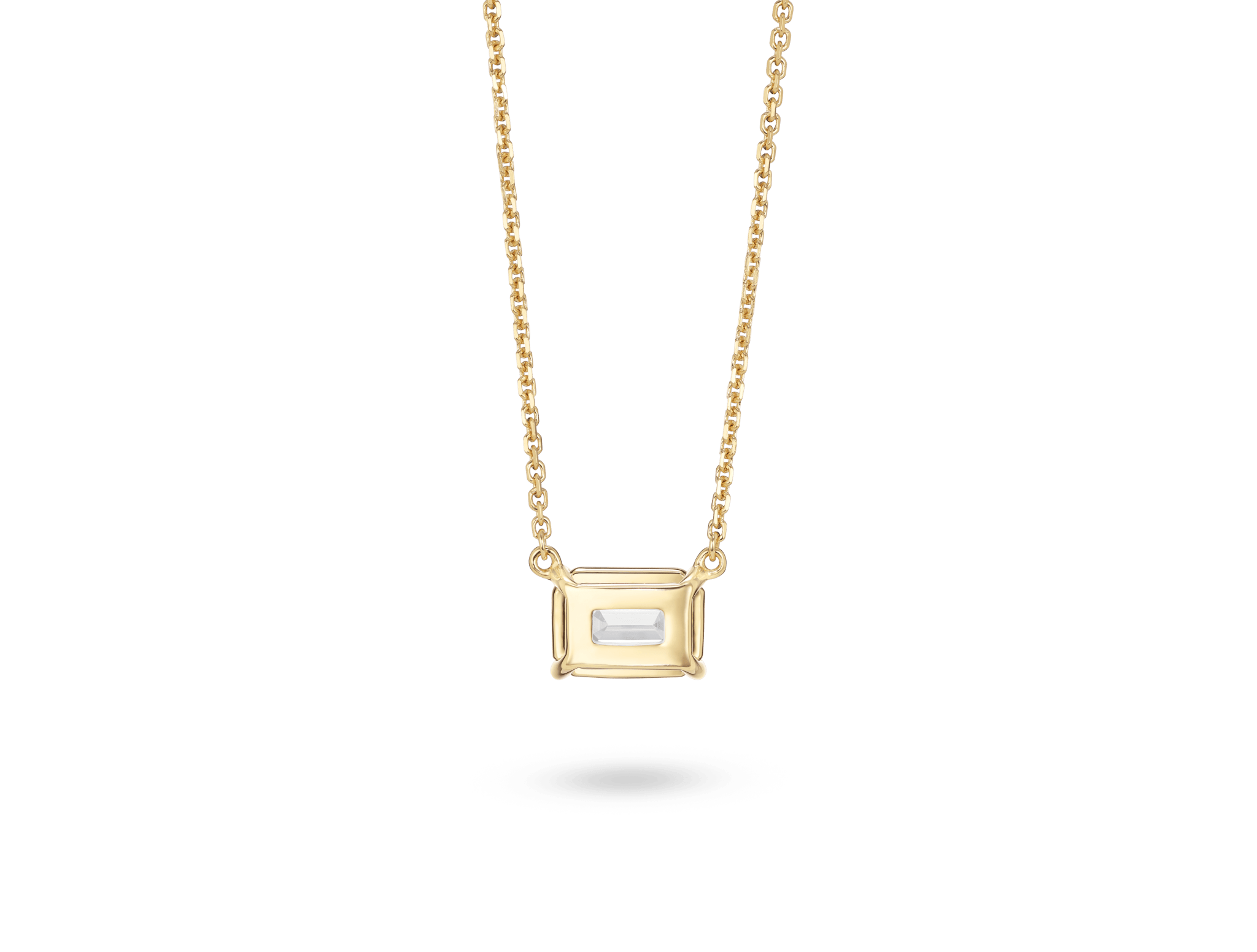 East West Emerald Cut Pendant - The Clear Cut Collection