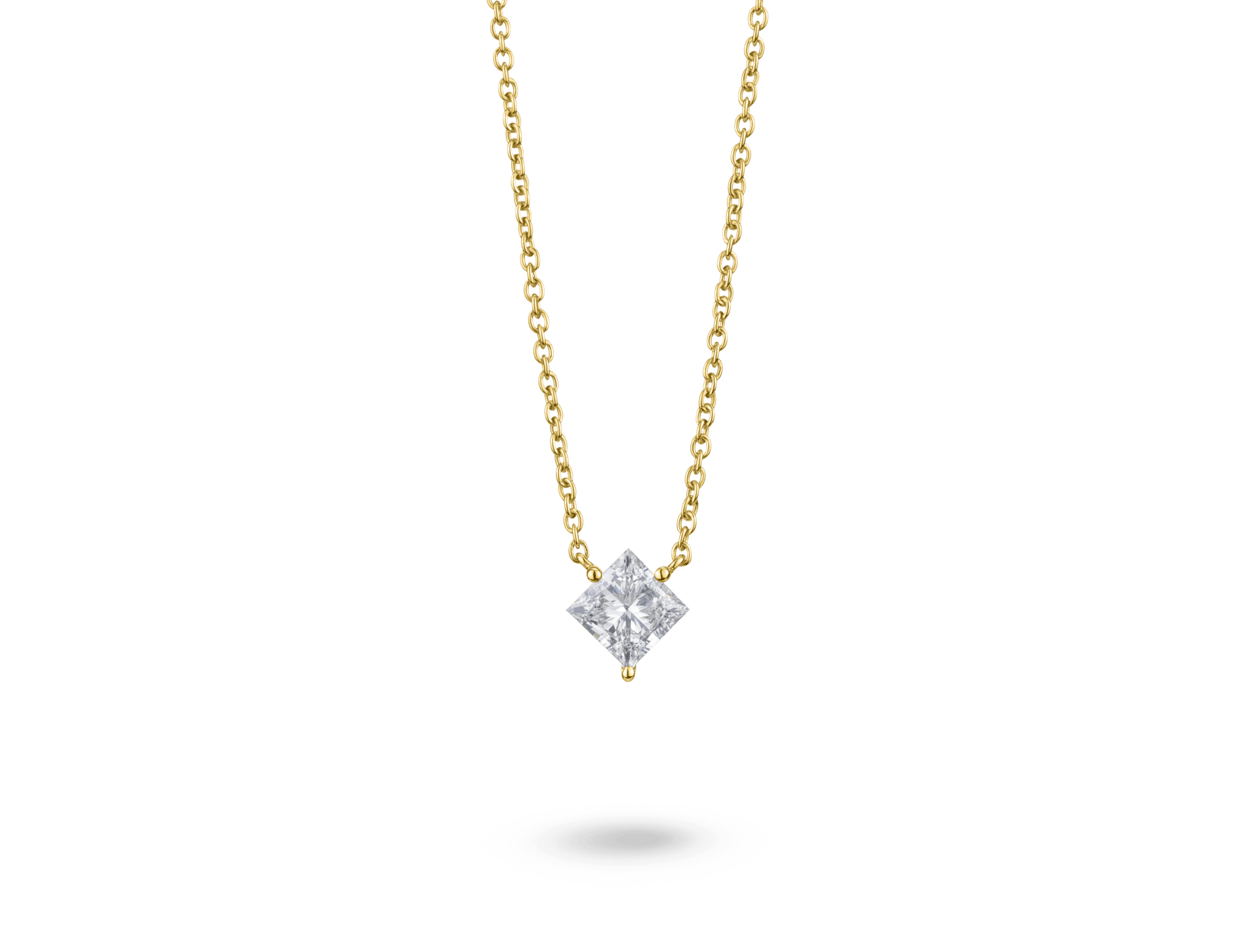 Square Baguette Diamond Necklace | PDD3140-W | Valina