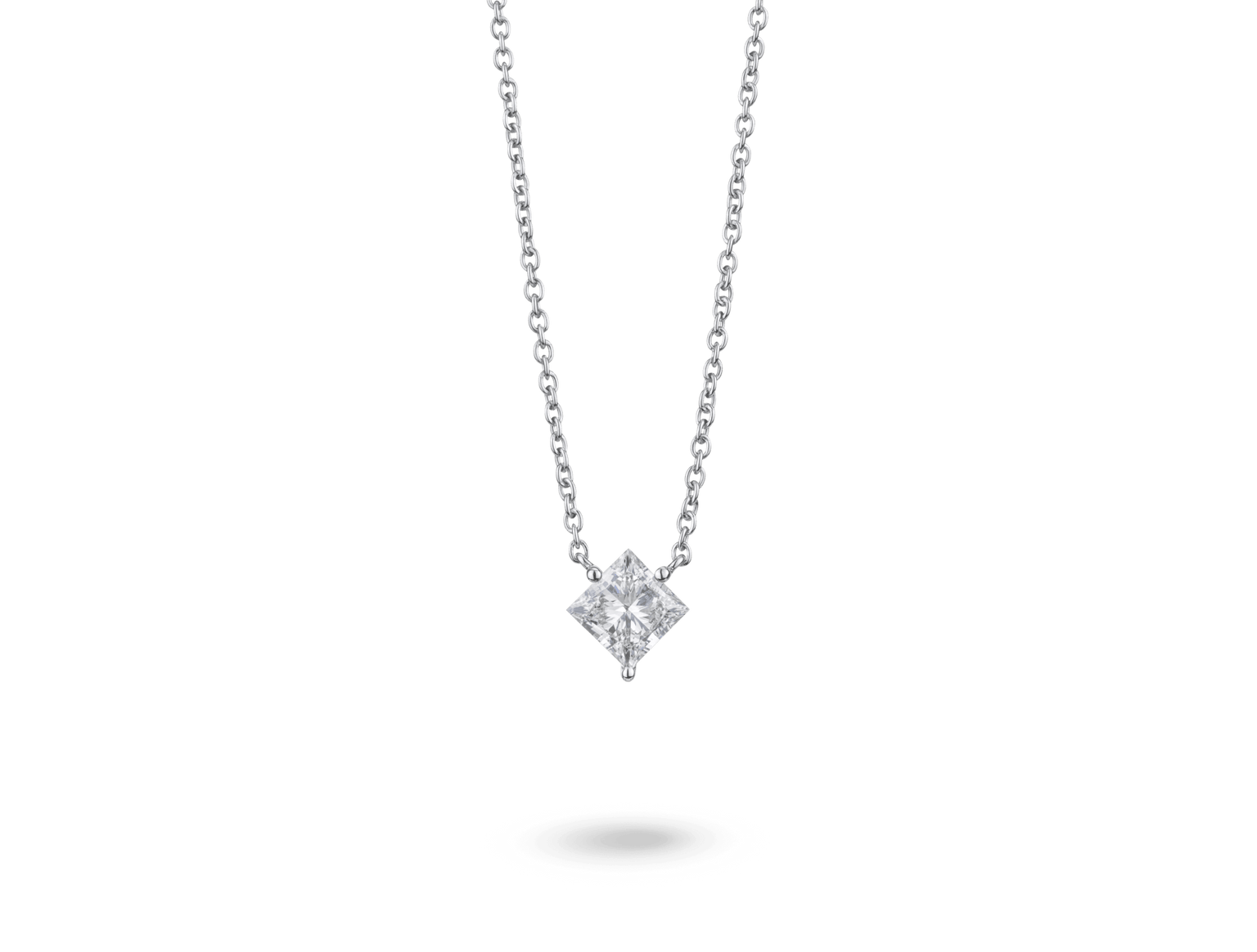 Lab-Grown Diamond 1ct. Princess Cut 14k Gold Pendant | White