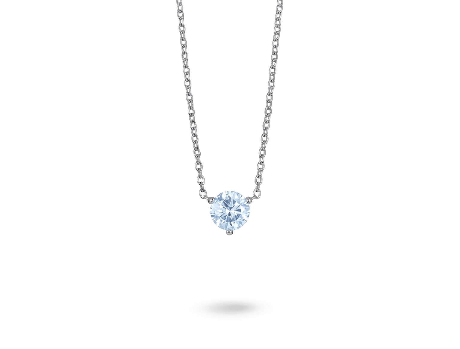Lab-Grown Diamond 1ct. Round Brilliant Solitaire 14k Gold Pendant | Blue