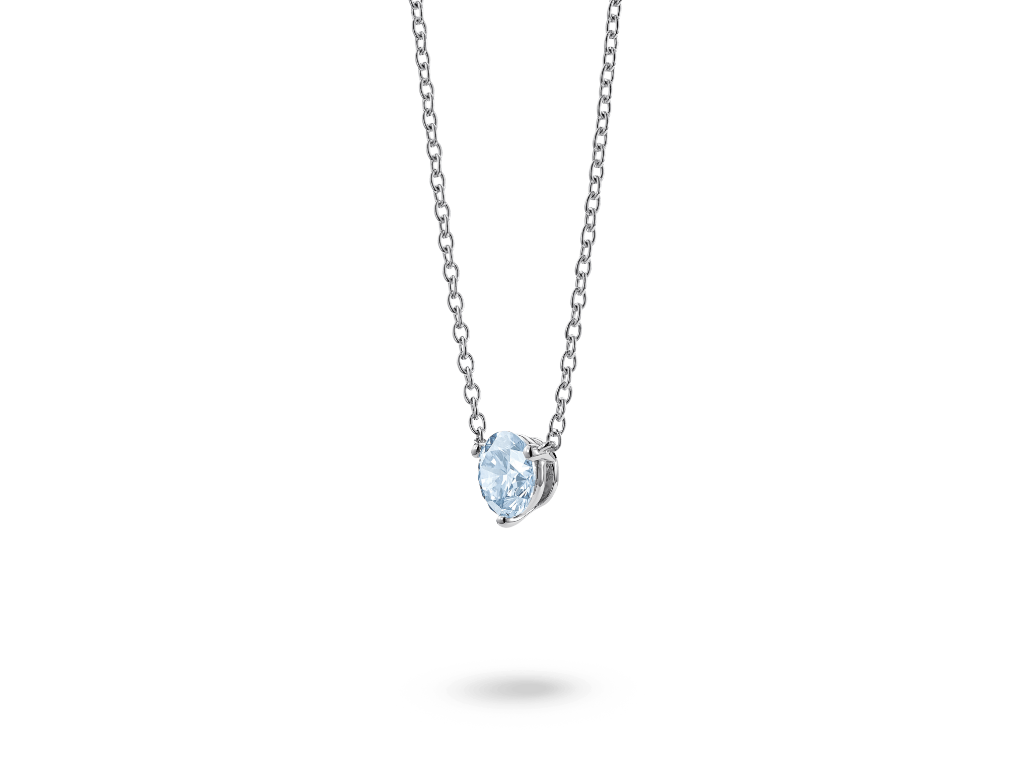 Lab-Grown Diamond 1ct. Round Brilliant Solitaire 14k Gold Pendant | Blue - #Lightbox Jewelry#