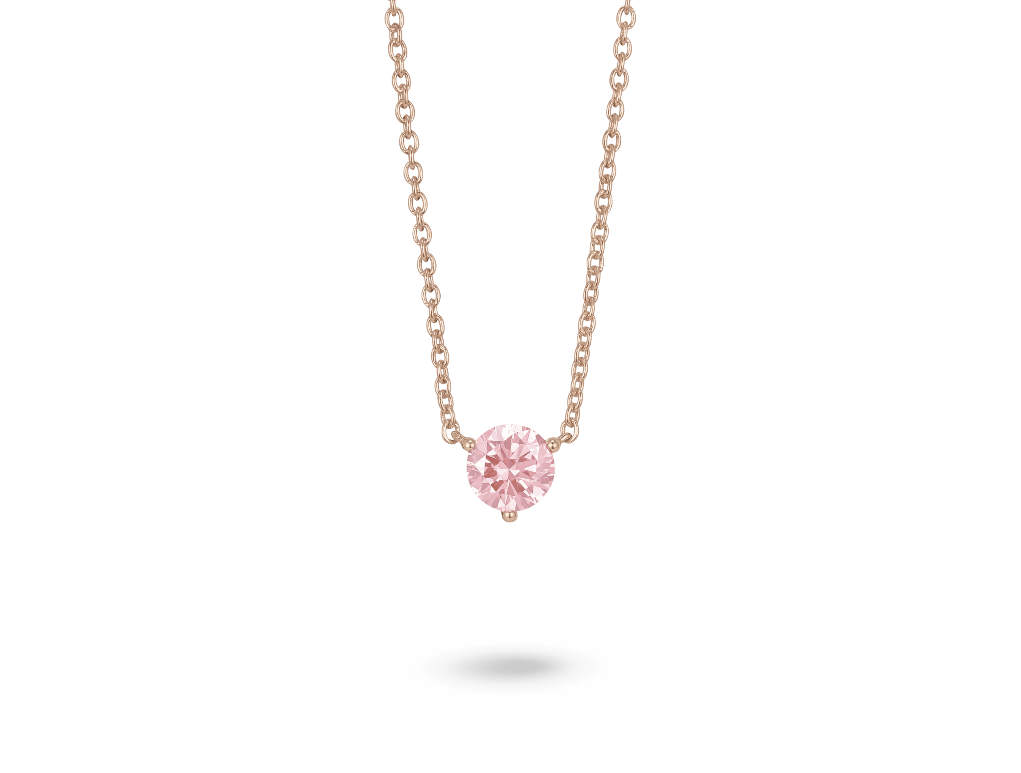 Lab-Grown Diamond 1ct. Round Brilliant Solitaire 14k Gold Pendant | Pink - #Lightbox Jewelry#