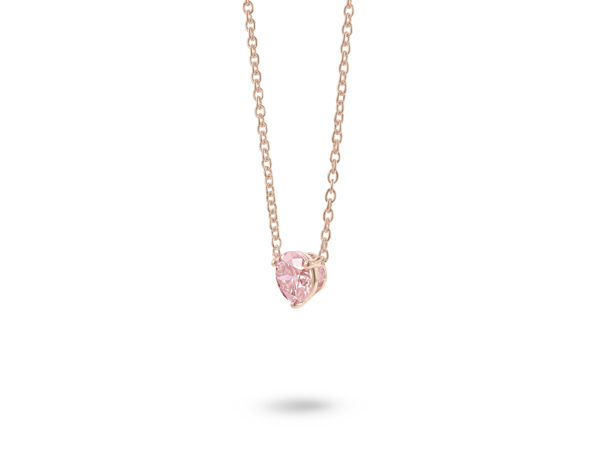 Lab-Grown Diamond 1ct. Round Brilliant Solitaire 14k Gold Pendant | Pink - #Lightbox Jewelry#