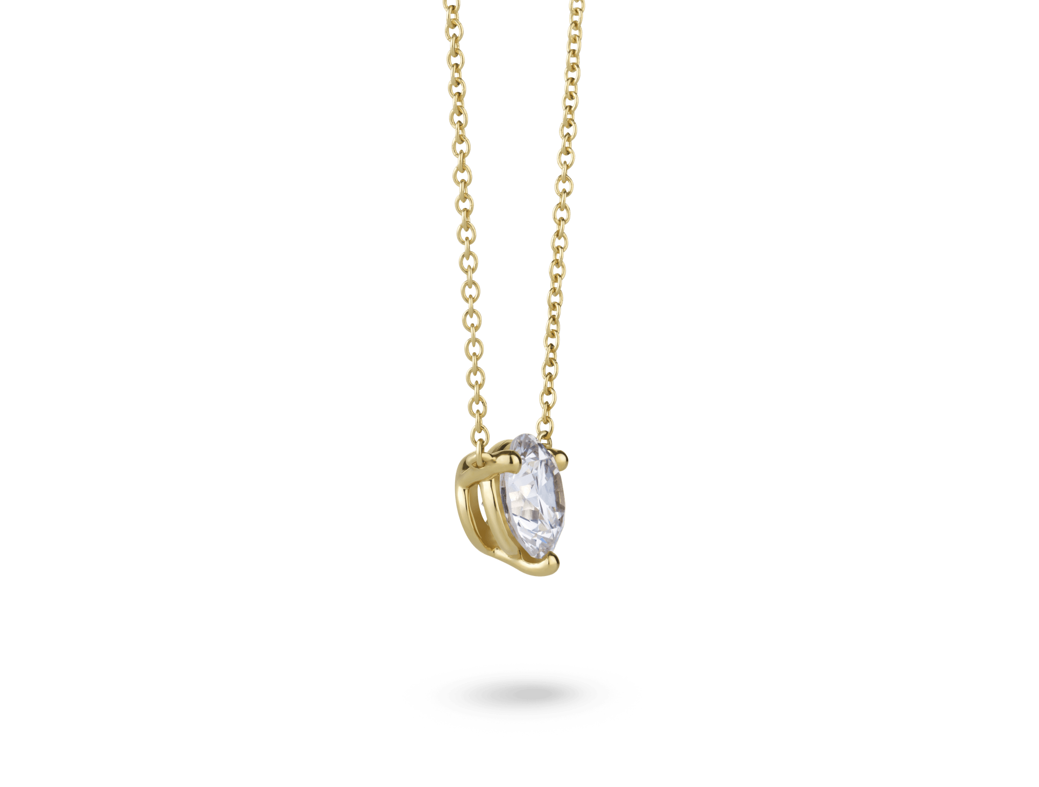 Lab Grown Diamond 1ct. Round Brilliant Solitaire 14k Gold Pendant White