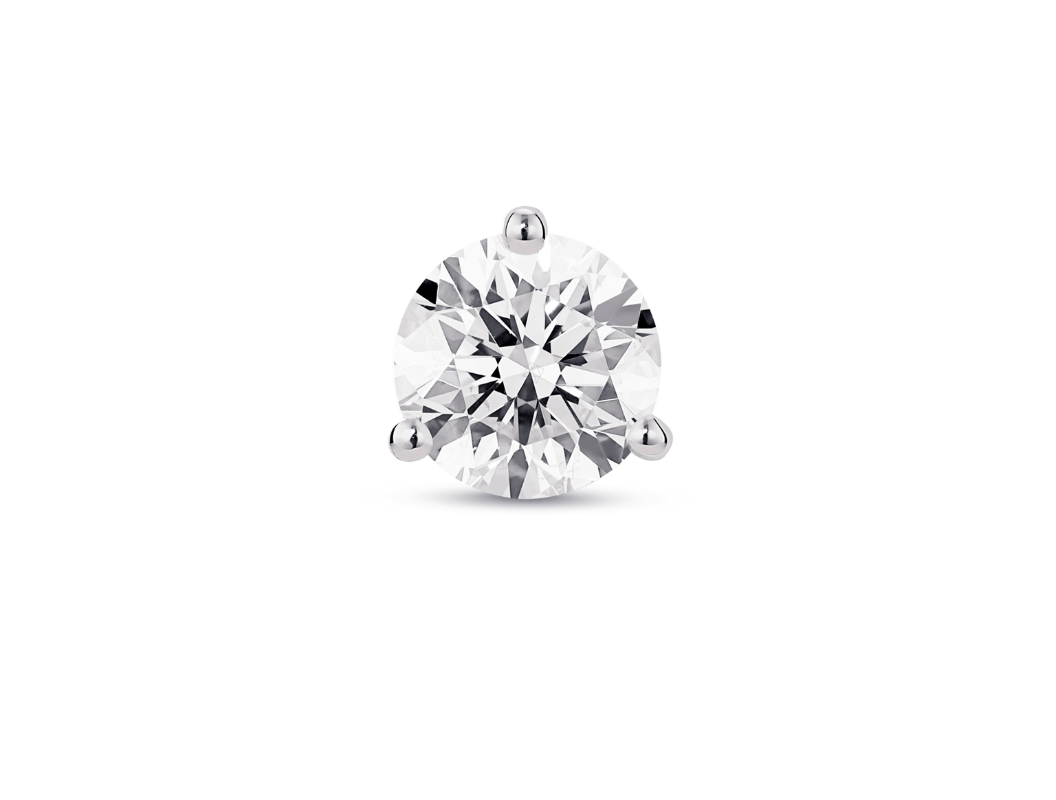 Lab-Grown Diamond 1ct. Round Brilliant Solitaire 14k Gold Stud | White