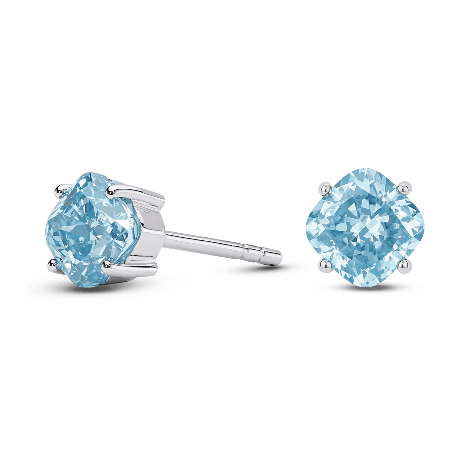 Lab-Grown Diamond 1½ct. tw. Cushion Cut 14k Gold Studs | Blue - #Lightbox Jewelry#