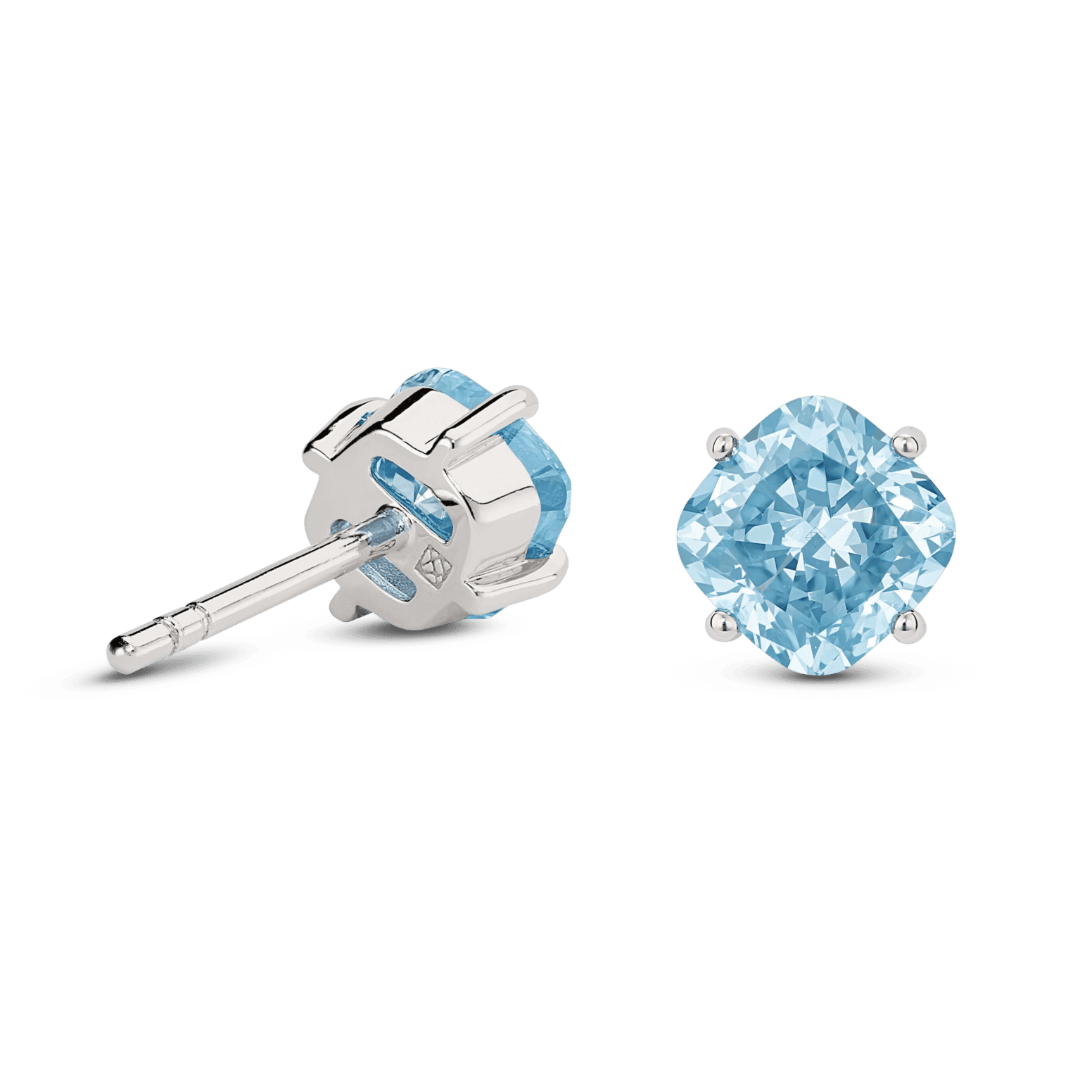 Lab-Grown Diamond 1½ct. tw. Cushion Cut 14k Gold Studs | Blue - #Lightbox Jewelry#