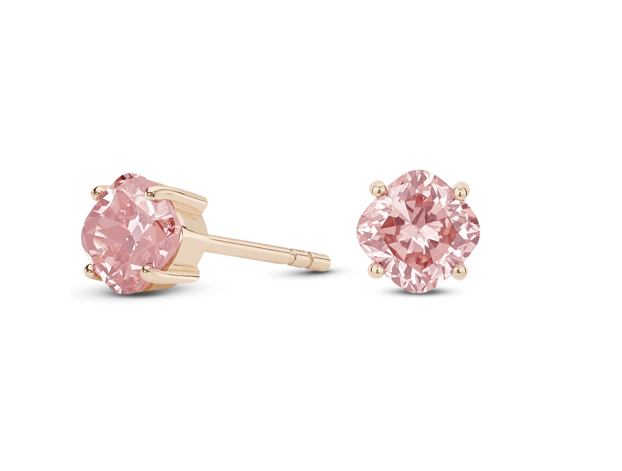 Lab-Grown Diamond 1½ct. tw. Cushion Cut 14k Gold Studs | Pink - #Lightbox Jewelry#