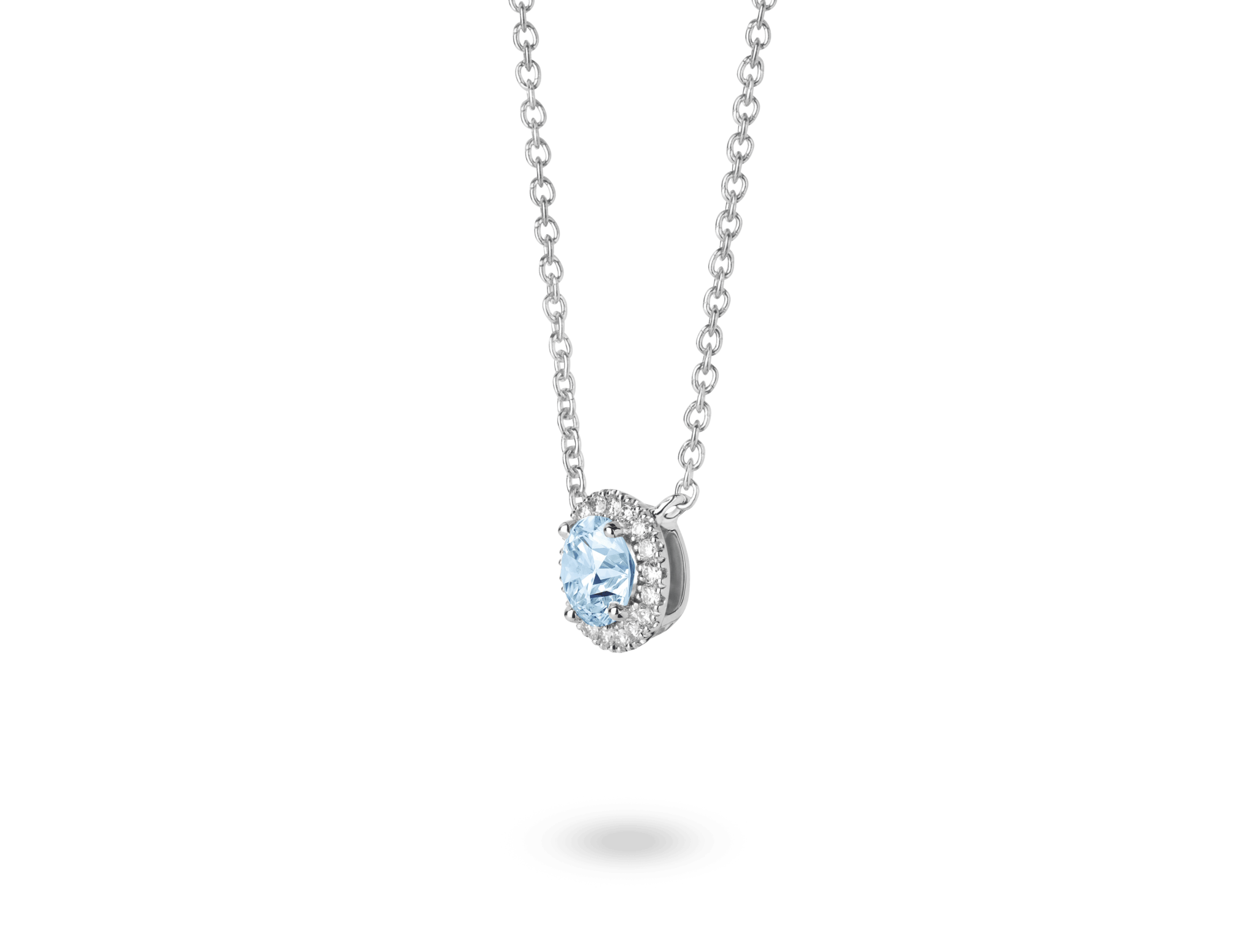 Lab-Grown Diamond 1ct. tw. Halo 14k Gold Pendant | Blue - #Lightbox Jewelry#
