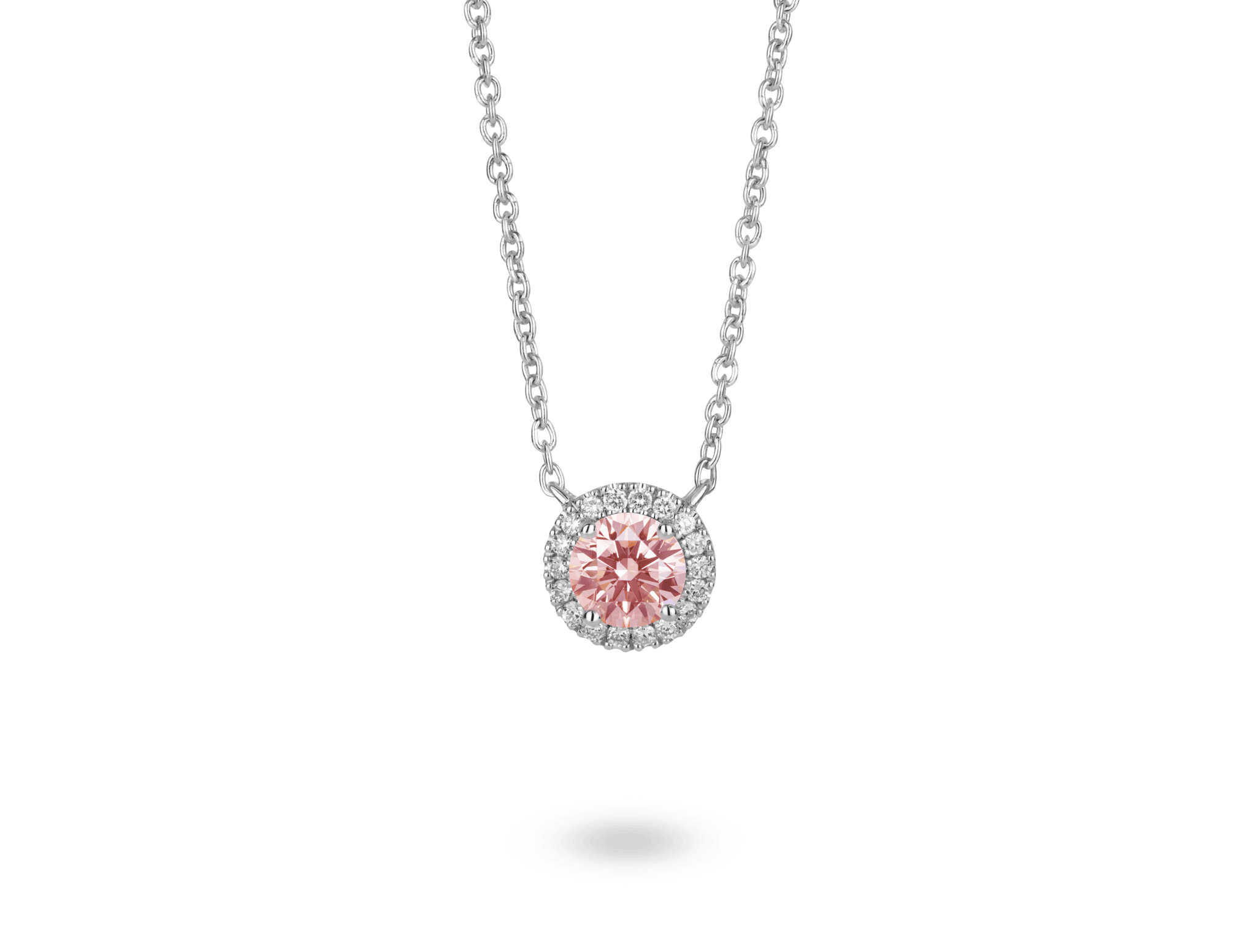 Lab-Grown Diamond 1ct. tw. Halo 14k Gold Pendant | Pink - #Lightbox Jewelry#