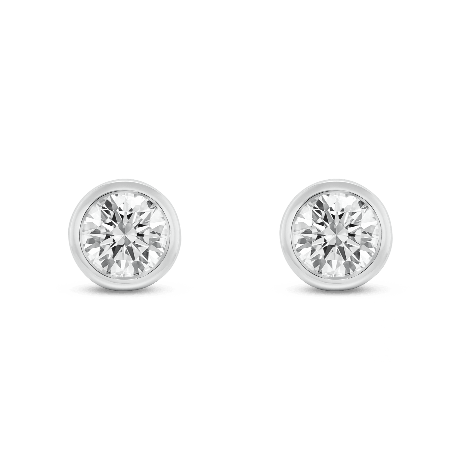 The Bezel Round Brilliant Solitaire Studs