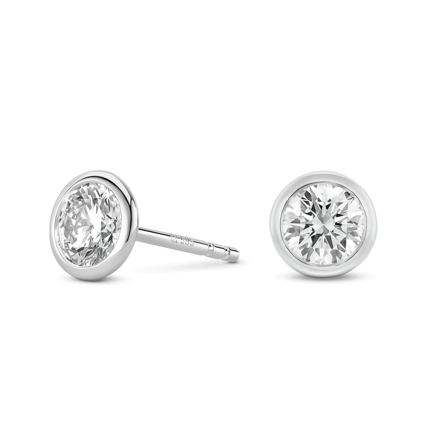 The Bezel Round Brilliant Solitaire Studs