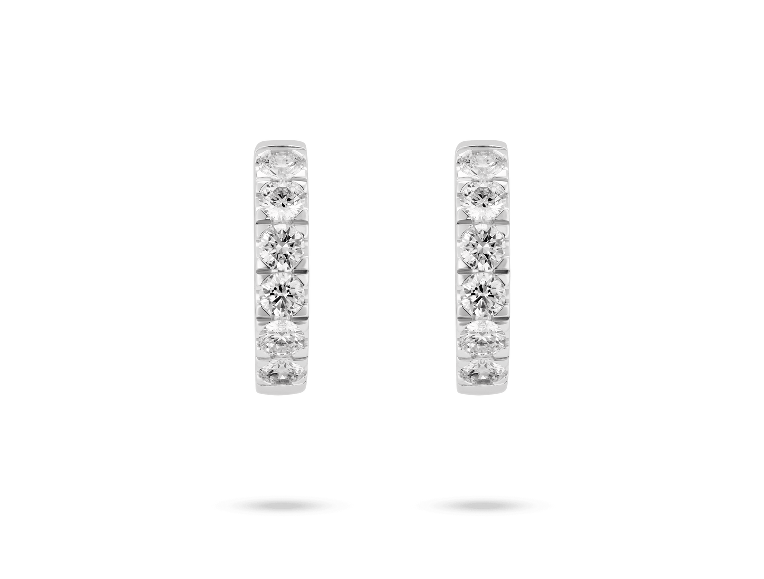 Lab-Grown Diamond 1⅕ct. tw. Round Brilliant Pavé Huggie Hoops | White