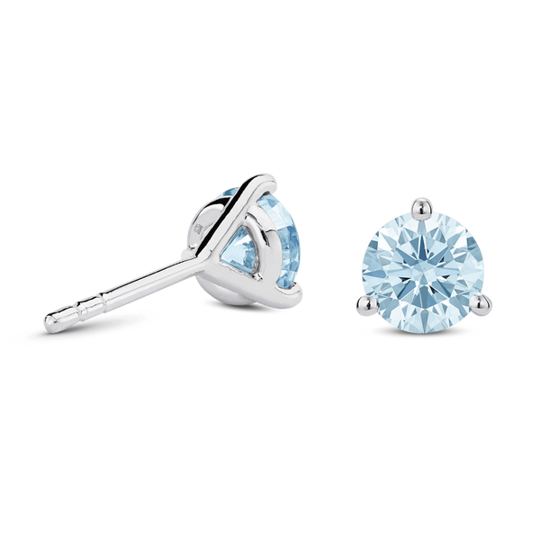 Lab-Grown Diamond 1½ct. tw. Round Brilliant Solitaire 14k Gold Studs | Blue - #Lightbox Jewelry#