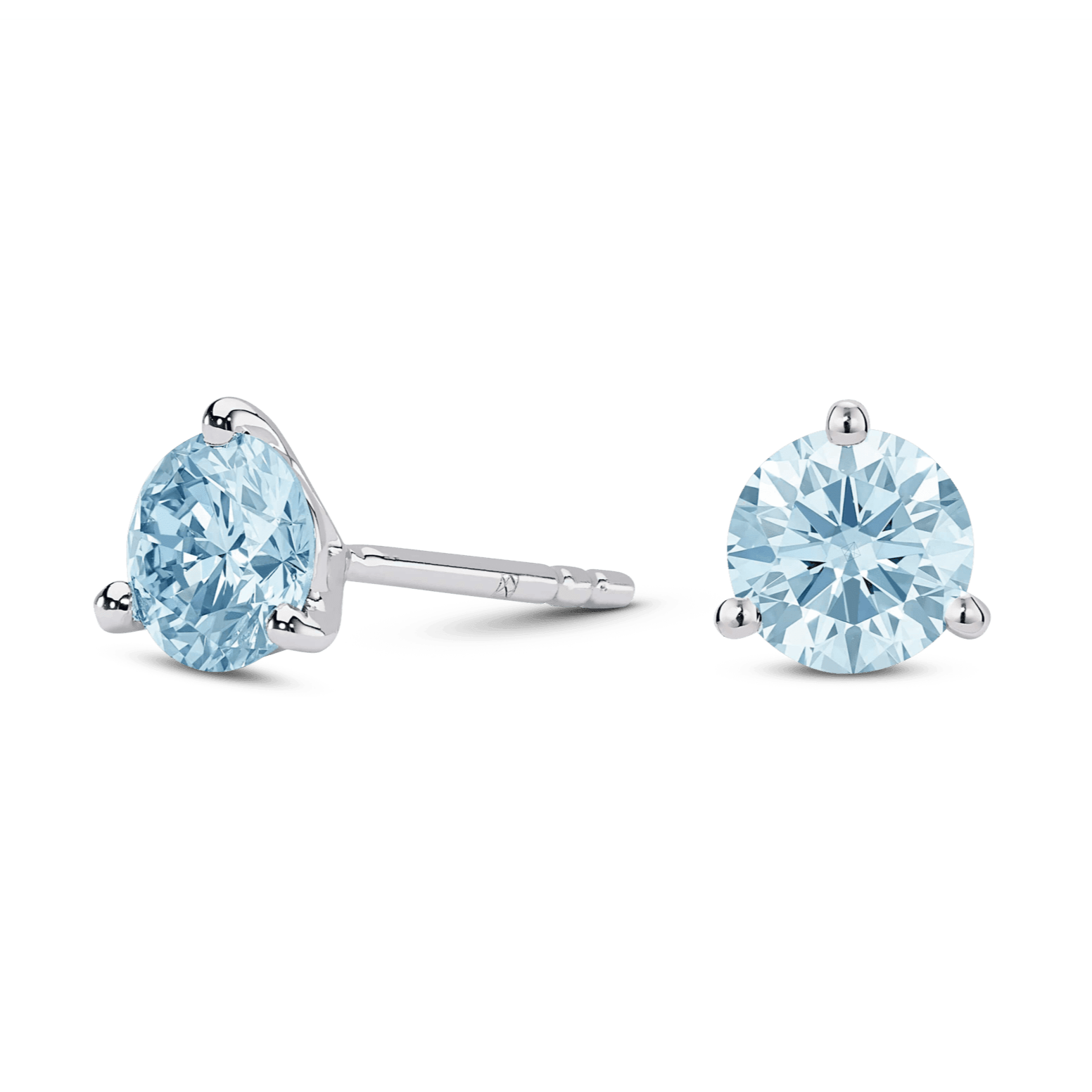 Lab-Grown Diamond 1½ct. tw. Round Brilliant Solitaire 14k Gold Studs | Blue - #Lightbox Jewelry#