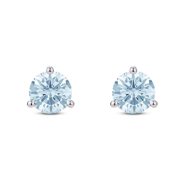 Lab-Grown Diamond 1½ct. tw. Round Brilliant Solitaire 14k Gold Studs | Blue - #Lightbox Jewelry#