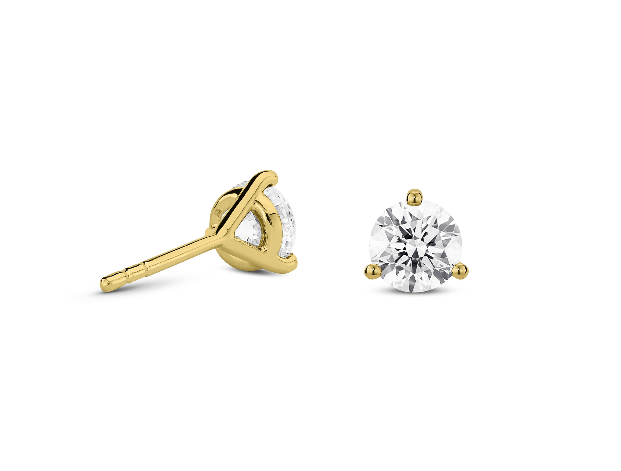 Lab-Grown Diamond 1ct. tw. Round Brilliant Solitaire 14k Gold Studs | White - #Lightbox Jewelry#