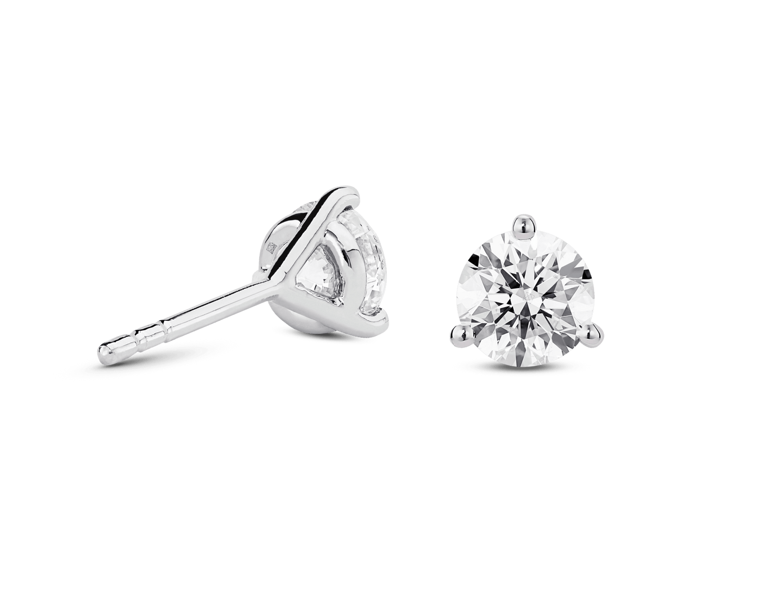 Lab-Grown Diamond 1½ct. tw. Round Brilliant Solitaire 14k Gold Studs | White