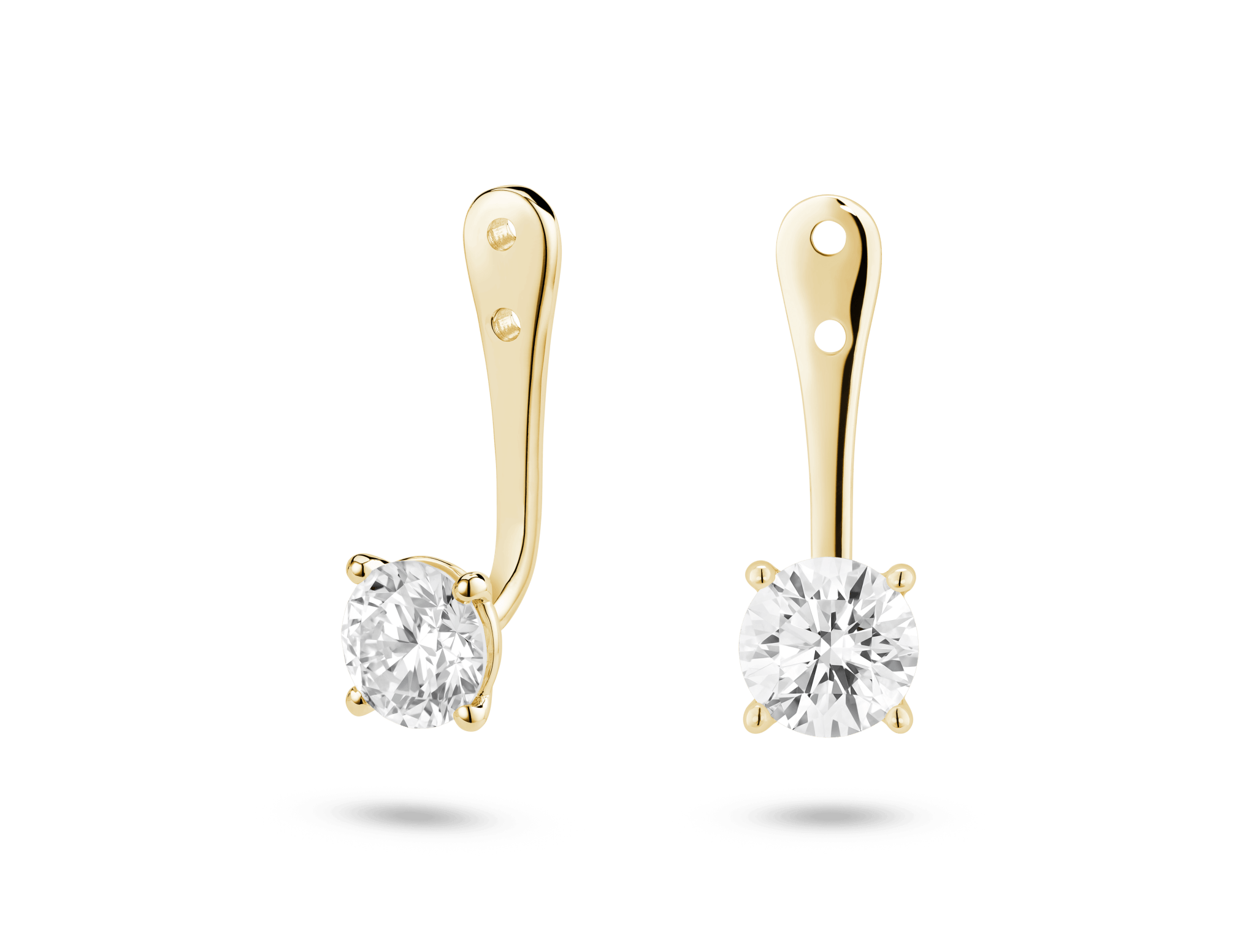 Lab-Grown Diamond 1ct. tw. Round Brilliant Solitaire Ear Jacket Earrings | White - #Lightbox Jewelry#