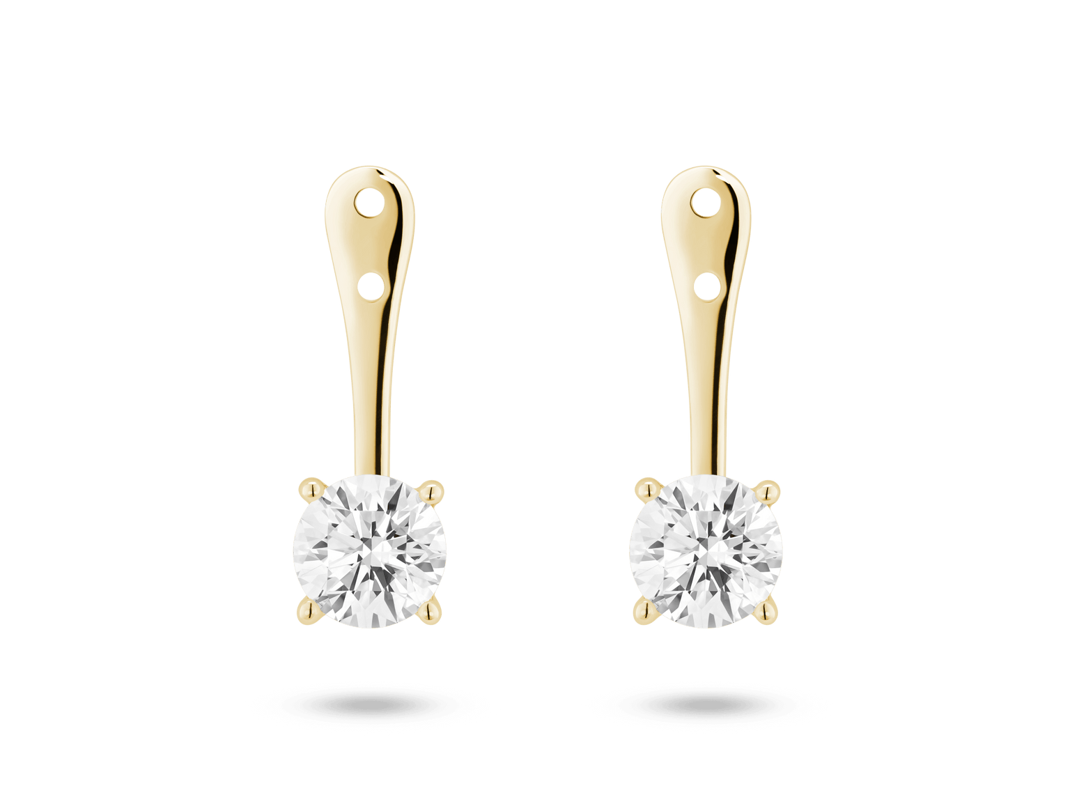 Lab-Grown Diamond 1ct. tw. Round Brilliant Solitaire Ear Jacket Earrings | White