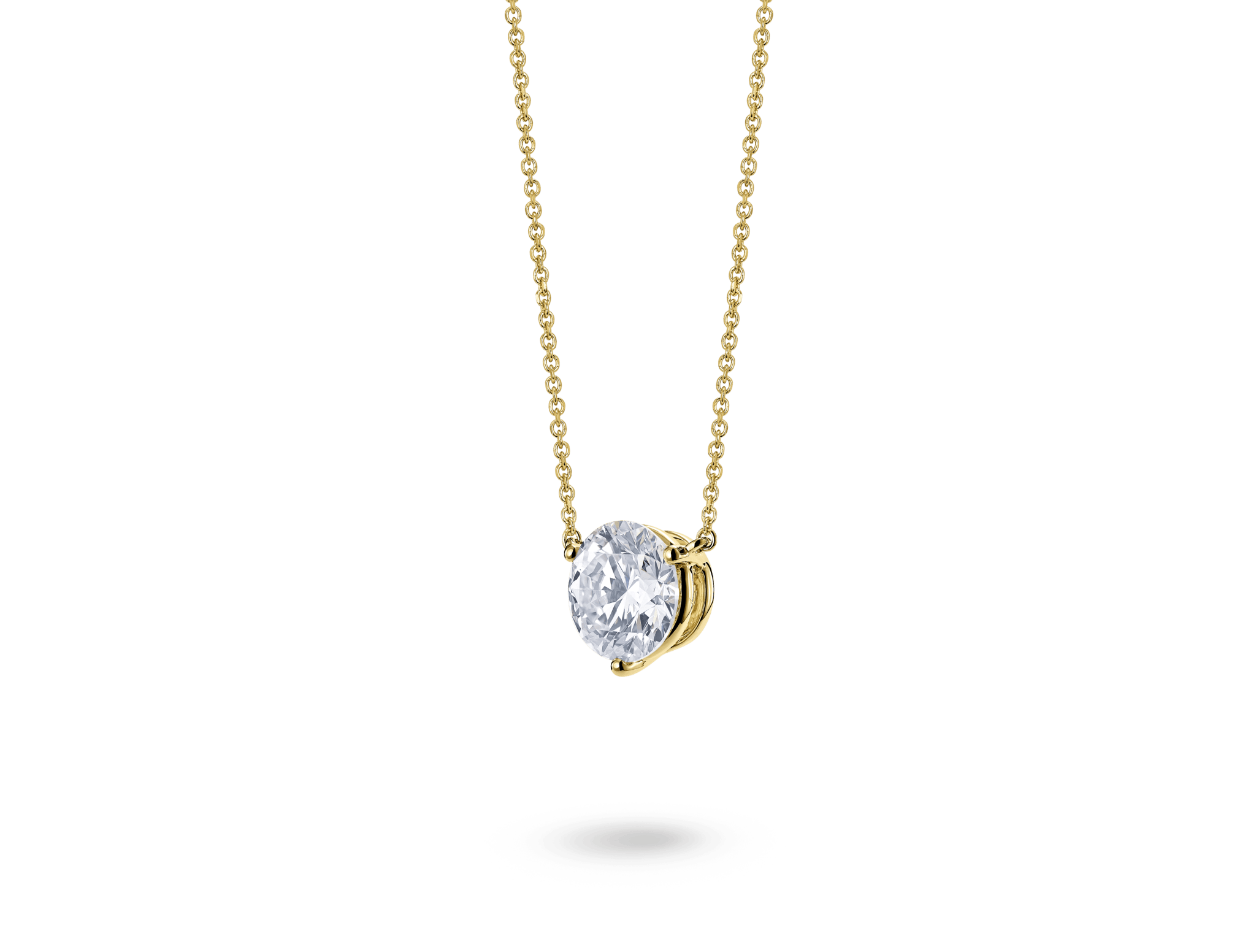 Lab Grown Diamond 2ct. Round Brilliant Solitaire Pendant White