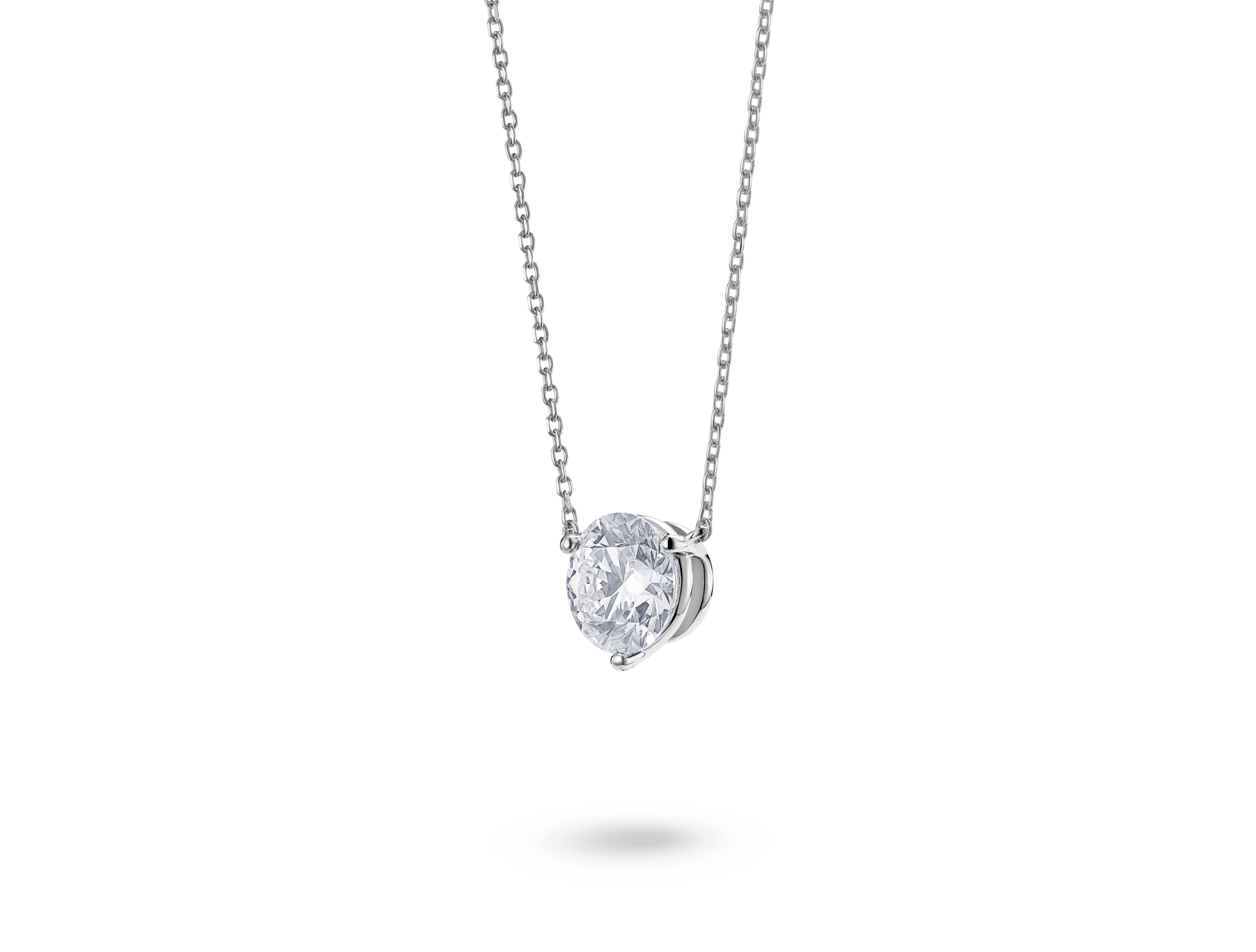 Lab Grown Diamond 2ct. Round Brilliant Solitaire Pendant White