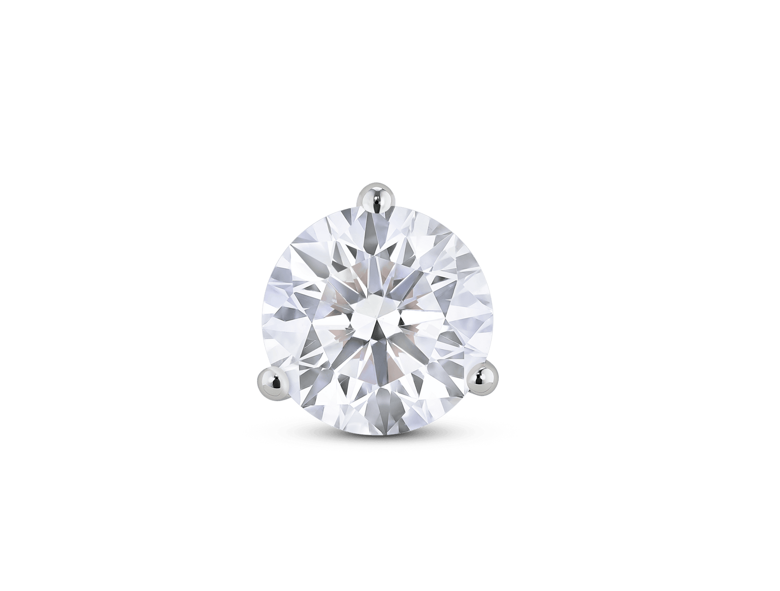 Lab-Grown Diamond 2ct. Round Brilliant Solitaire Stud | White