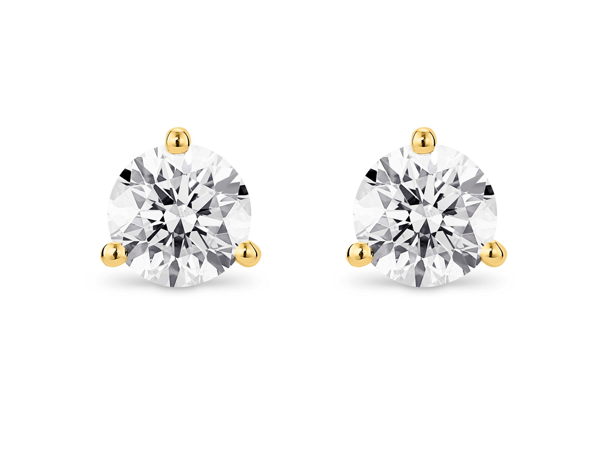 2 carat diamond stud earrings 14k yellow gold deals