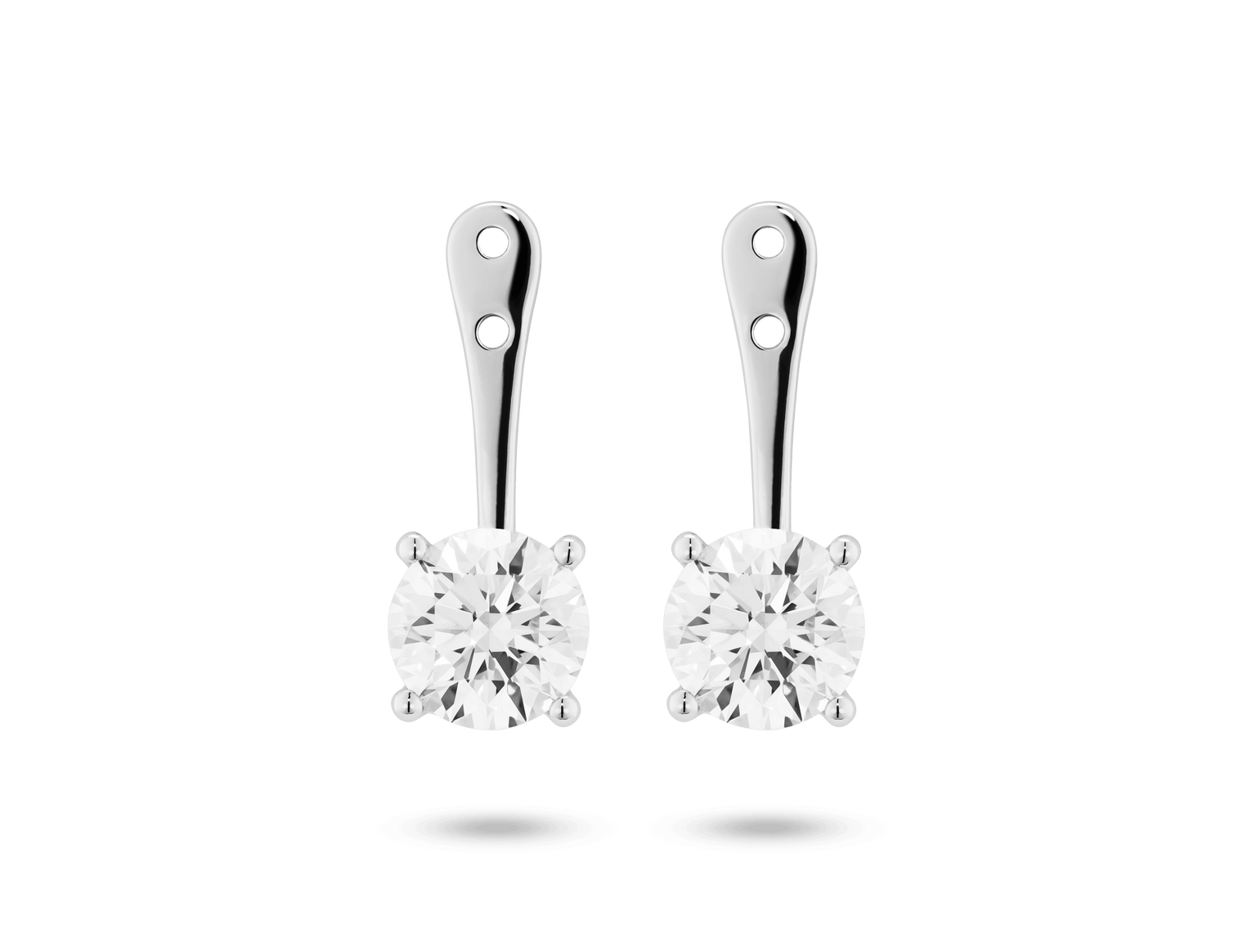 Lab-Grown Diamond 2ct. tw. Round Brilliant Solitaire Ear Jacket Earrings | White