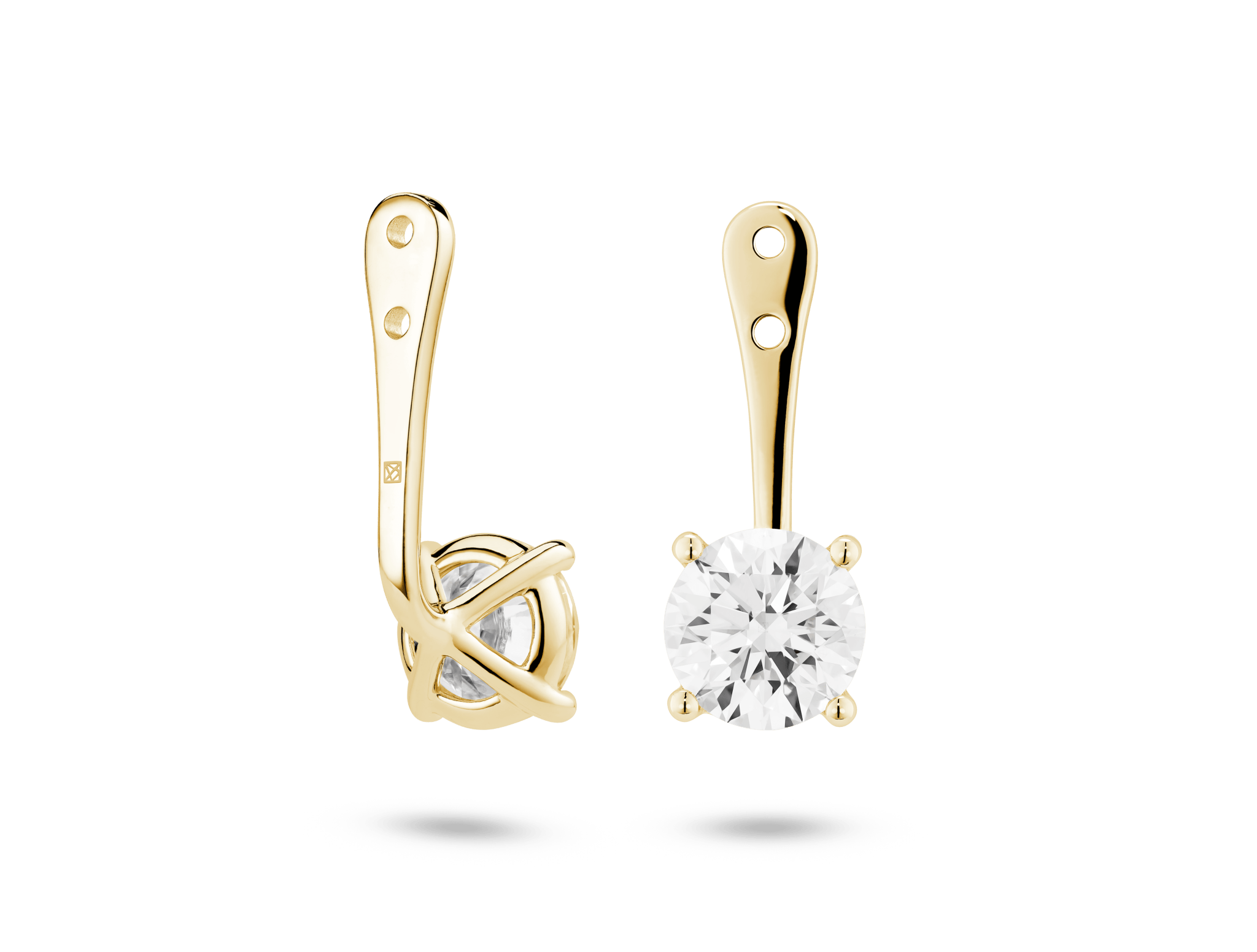 Lab-Grown Diamond 2ct. tw. Round Brilliant Solitaire Ear Jacket Earrings | White - #Lightbox Jewelry#