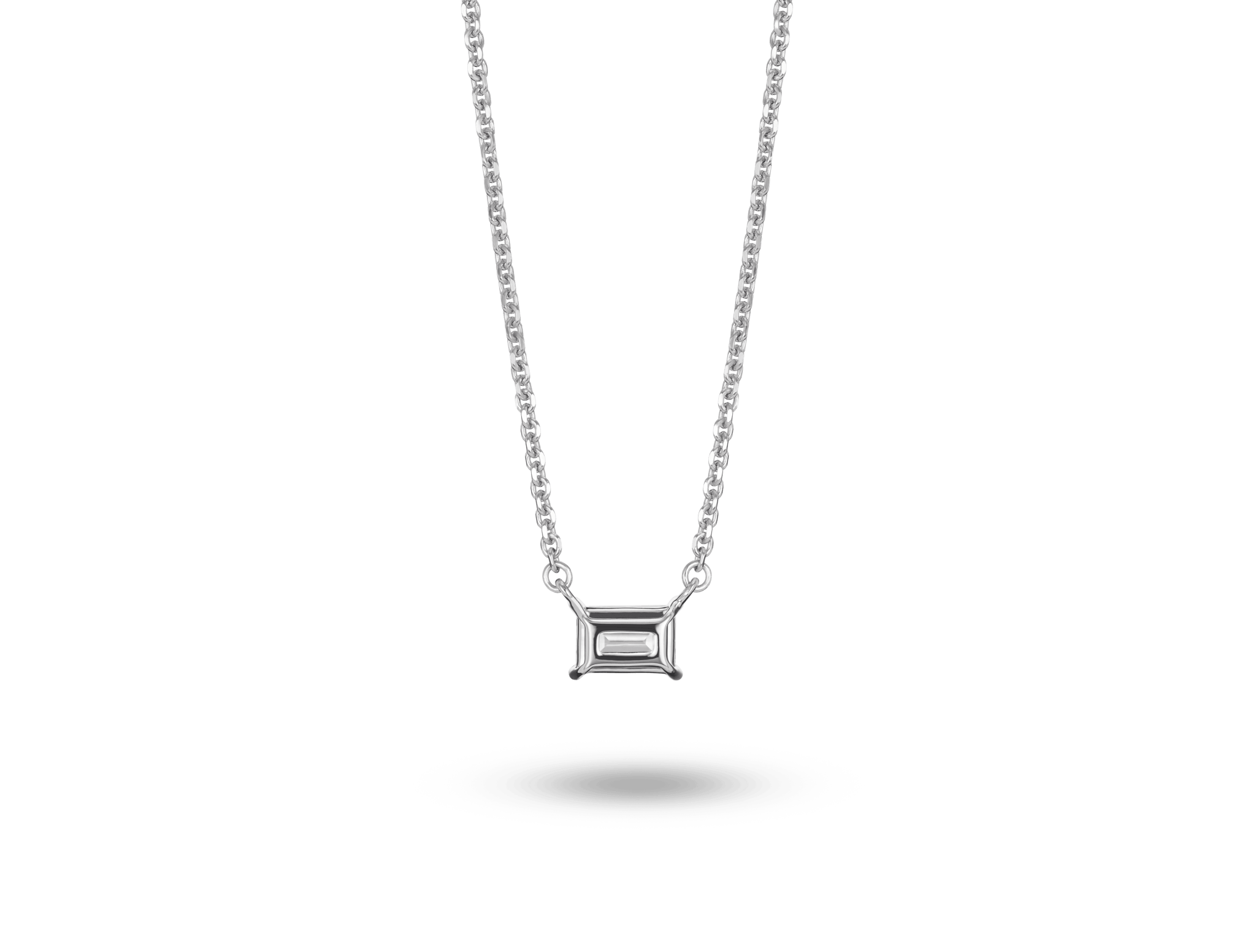Lab-Grown Diamond ¼ct. Mini Baguette Pendant | White - #Lightbox Jewelry#