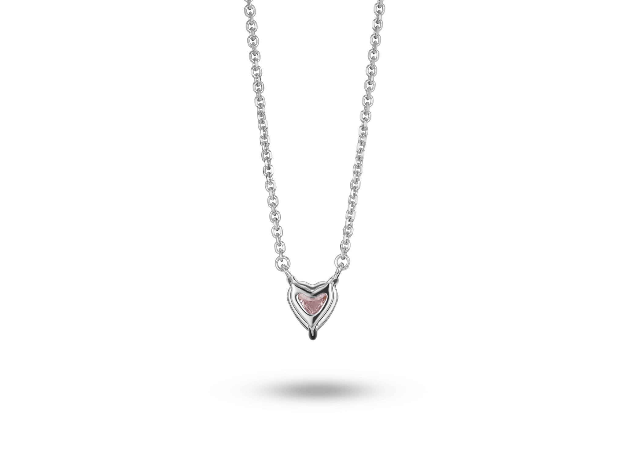 Mini Pave Heart Elongated Necklace