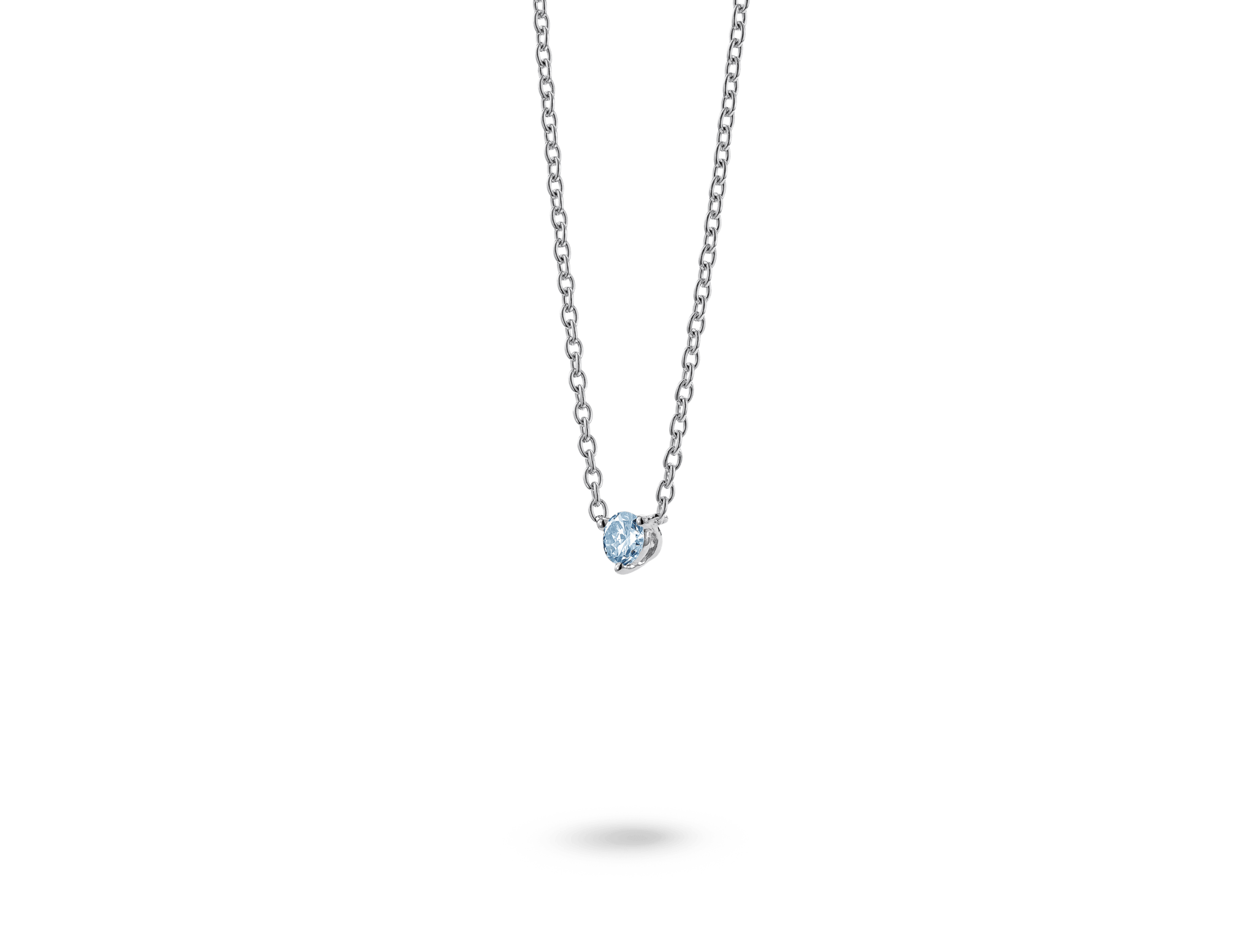 Lab-Grown Diamond ¼ct. Mini Round Brilliant Solitaire 10k Gold Pendant | Blue - #Lightbox Jewelry#