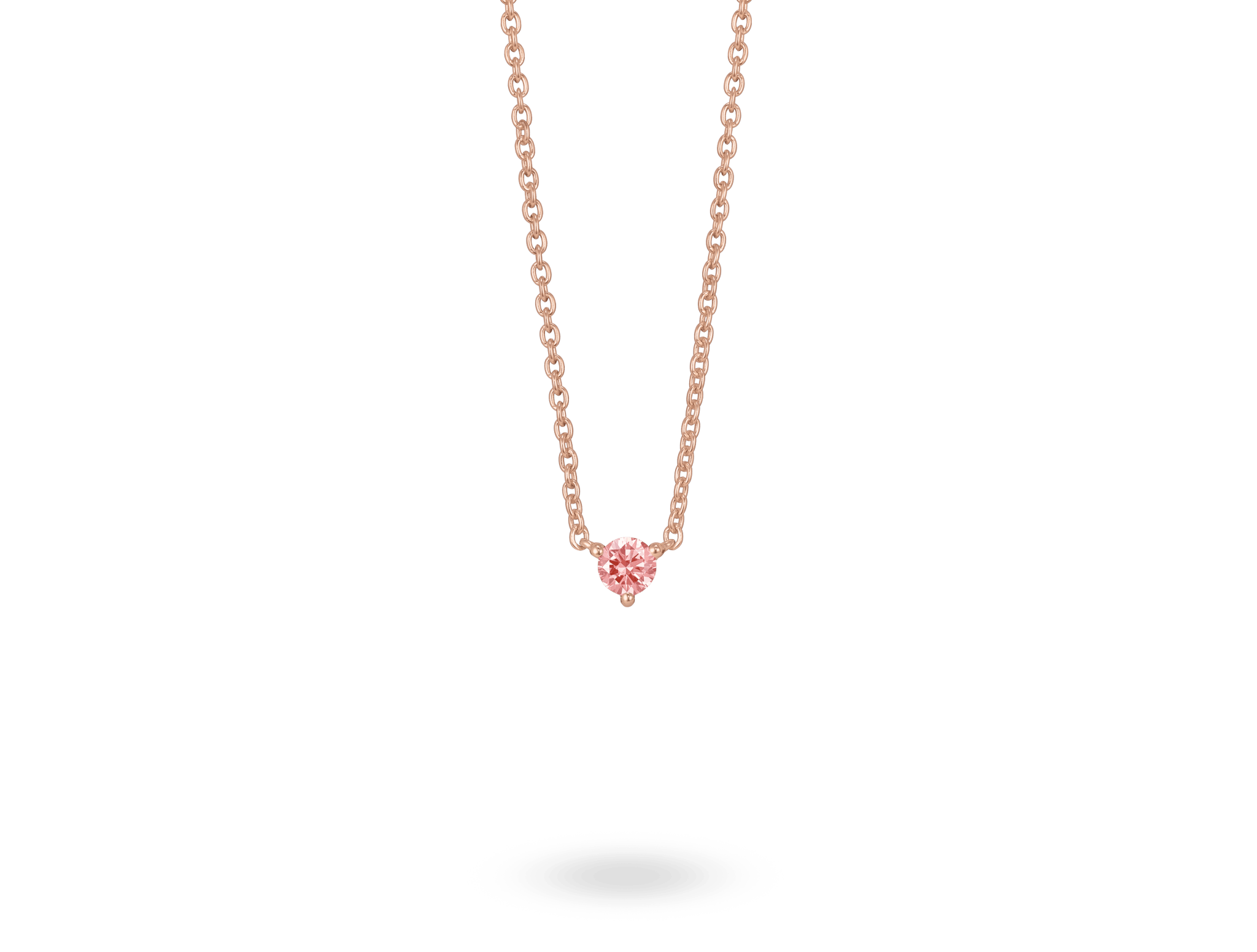 Lab-Grown Diamond ¼ct. Mini Round Brilliant Solitaire 10k Gold Pendant | Pink - #Lightbox Jewelry#