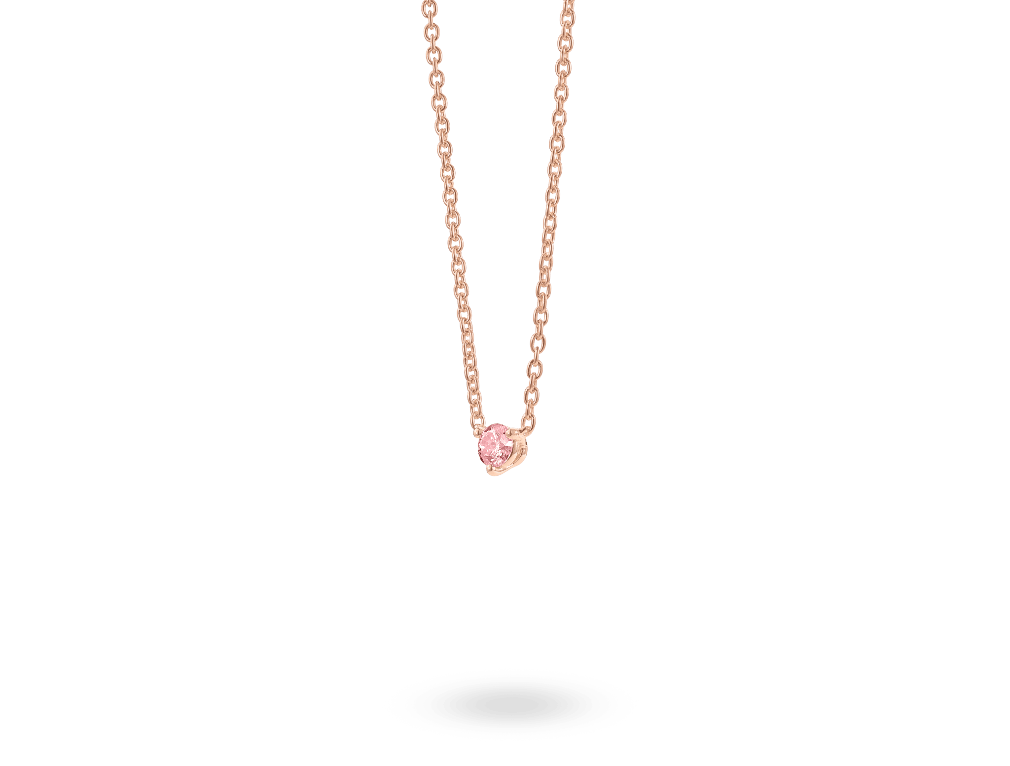 Lab-Grown Diamond ¼ct. Mini Round Brilliant Solitaire 10k Gold Pendant | Pink - #Lightbox Jewelry#