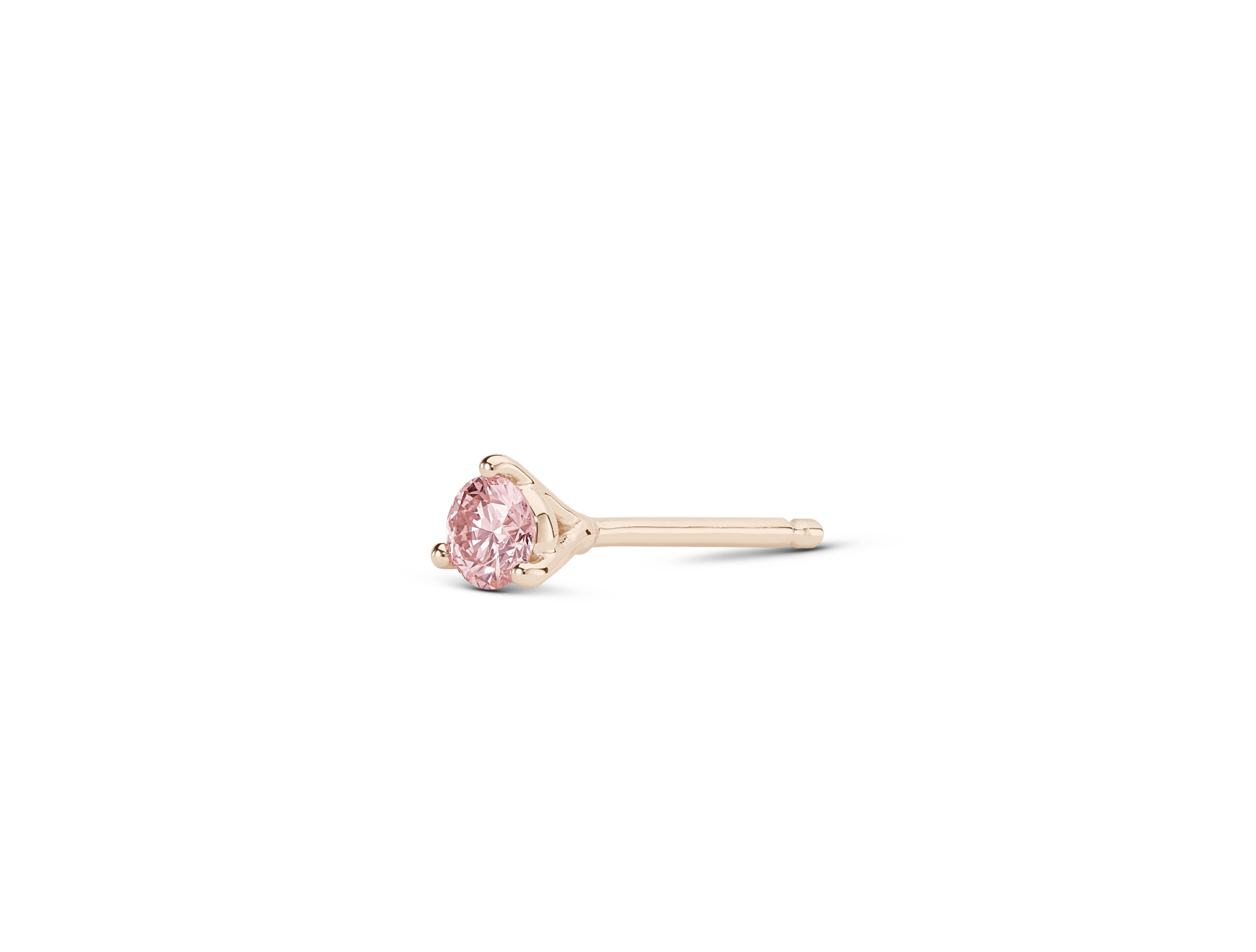 Lab-Grown Diamond ⅛ct. Mini Round Brilliant Solitaire Stud | Pink - #Lightbox Jewelry#