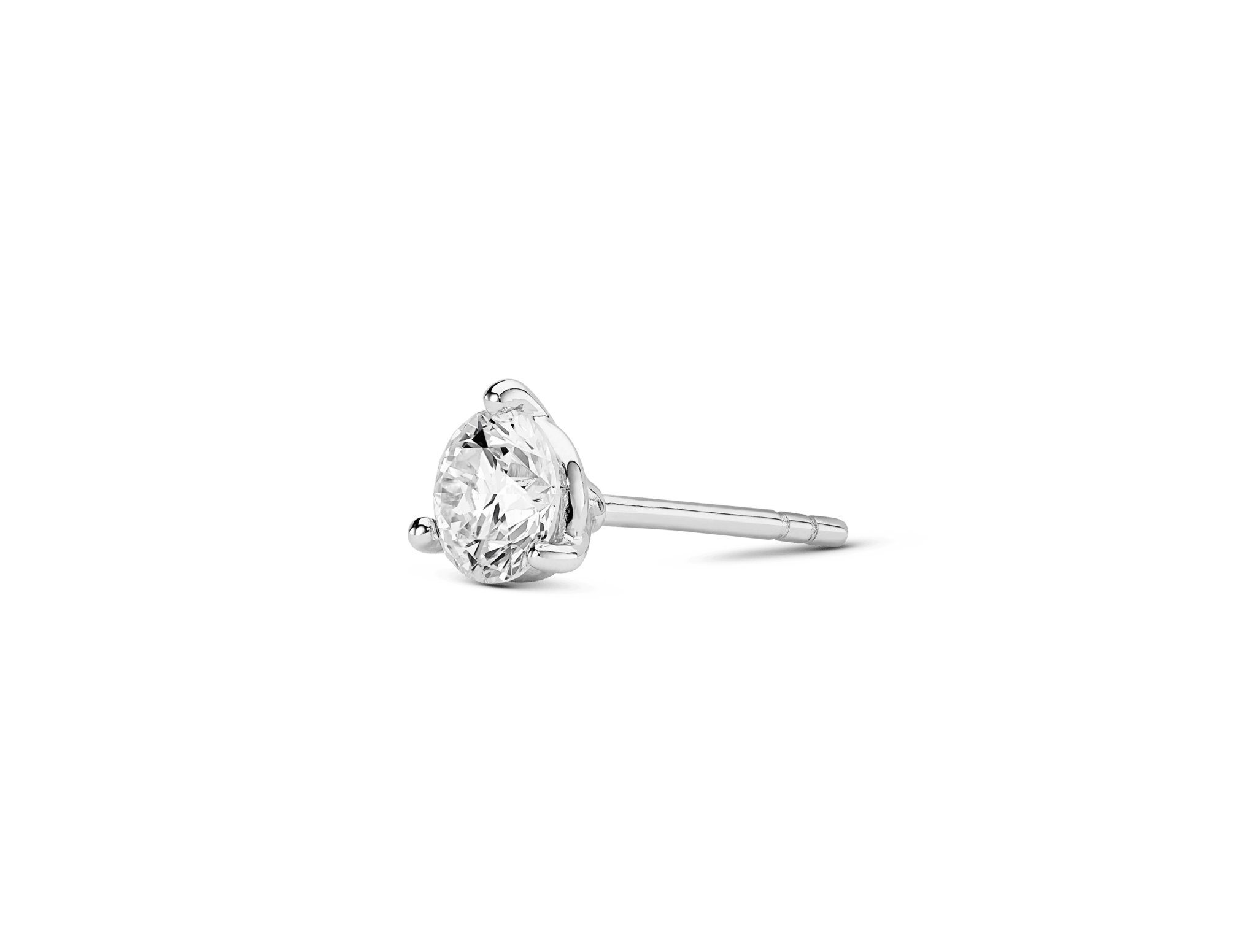 Lab-Grown Diamond ¾ct. Round Brilliant Solitaire 14k Gold Stud | White - #Lightbox Jewelry#