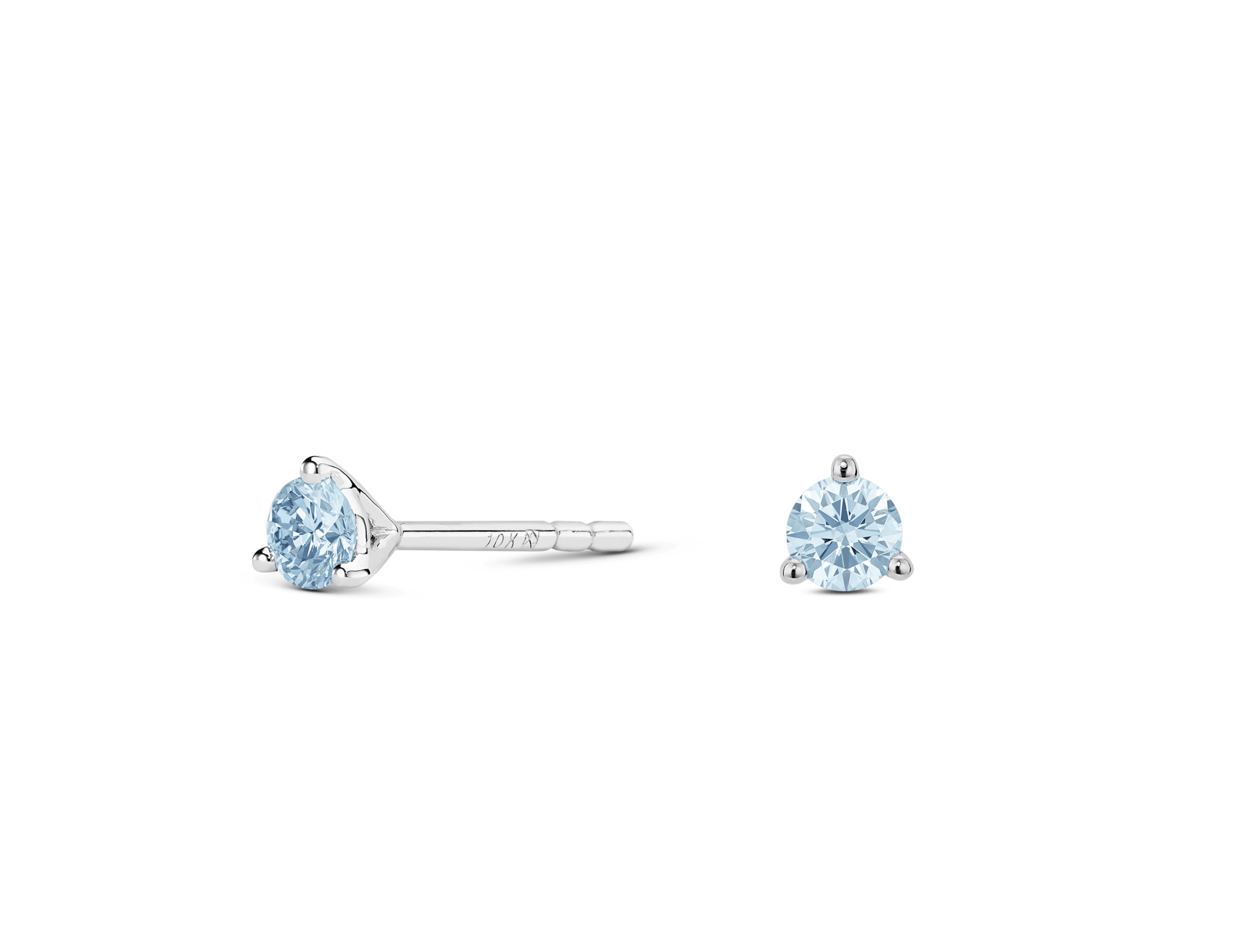 Lab-Grown Diamond ¼ct. tw. Mini Round Brilliant Solitaire Studs | Blue - #Lightbox Jewelry#