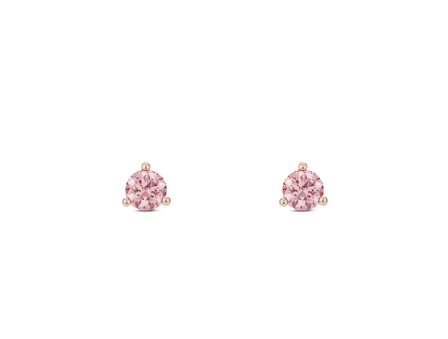 Lab-Grown Diamond ¼ct. tw. Mini Round Brilliant Solitaire Studs | Pink