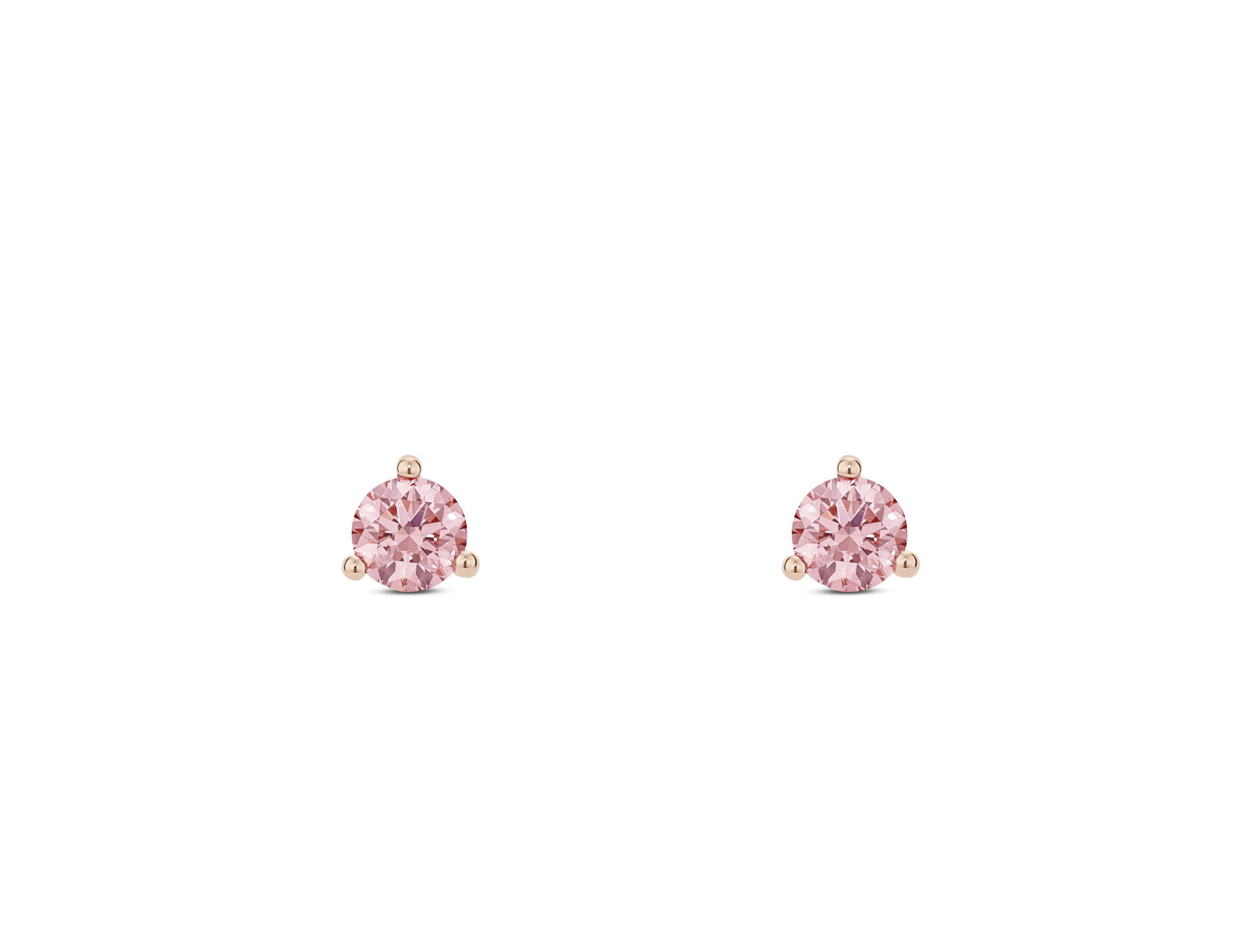 Lab-Grown Diamond ¼ct. tw. Mini Round Brilliant Solitaire Studs | Pink - #Lightbox Jewelry#