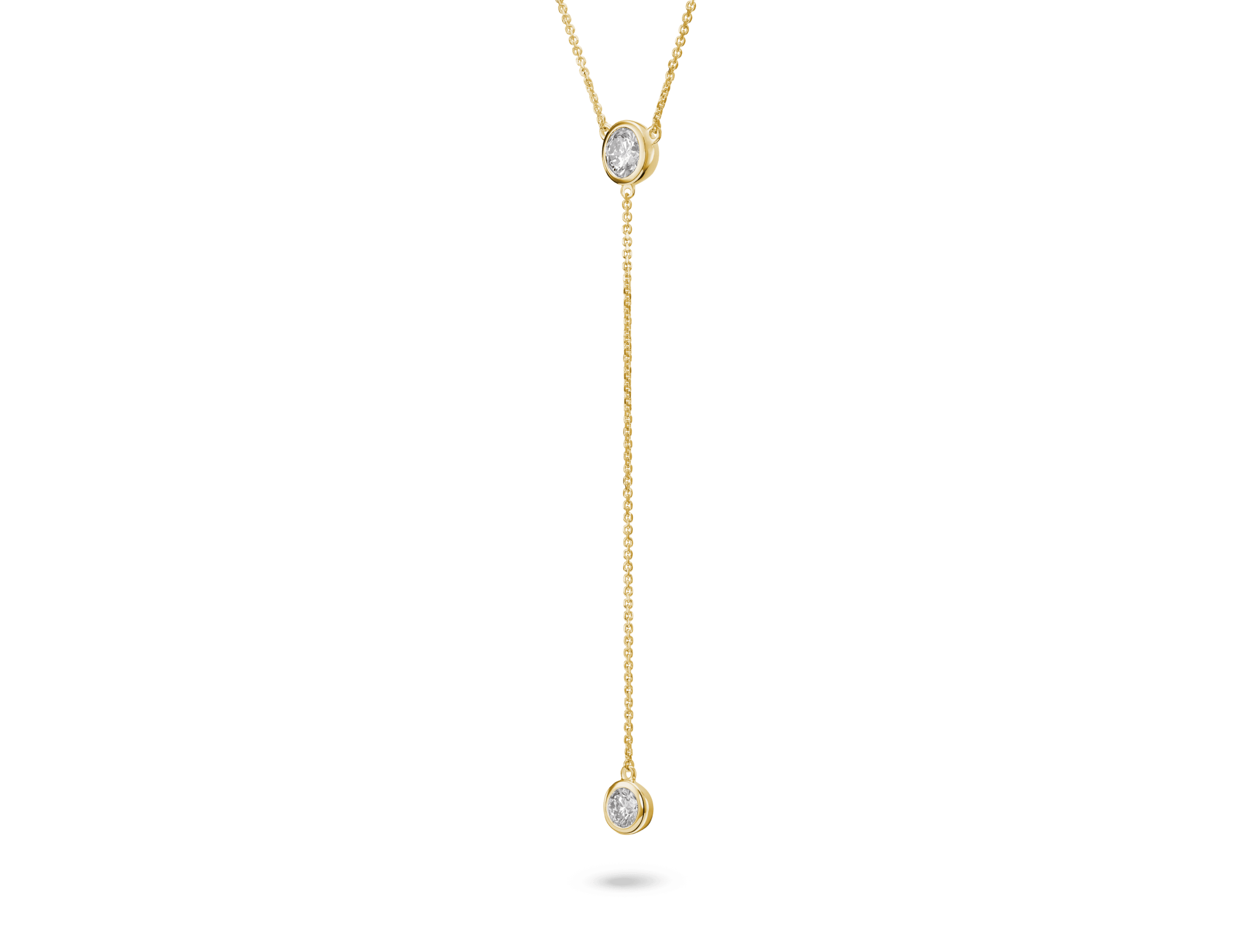 Lab Grown Diamond ct. tw. Round Brilliant Bezel Lariat Pendant