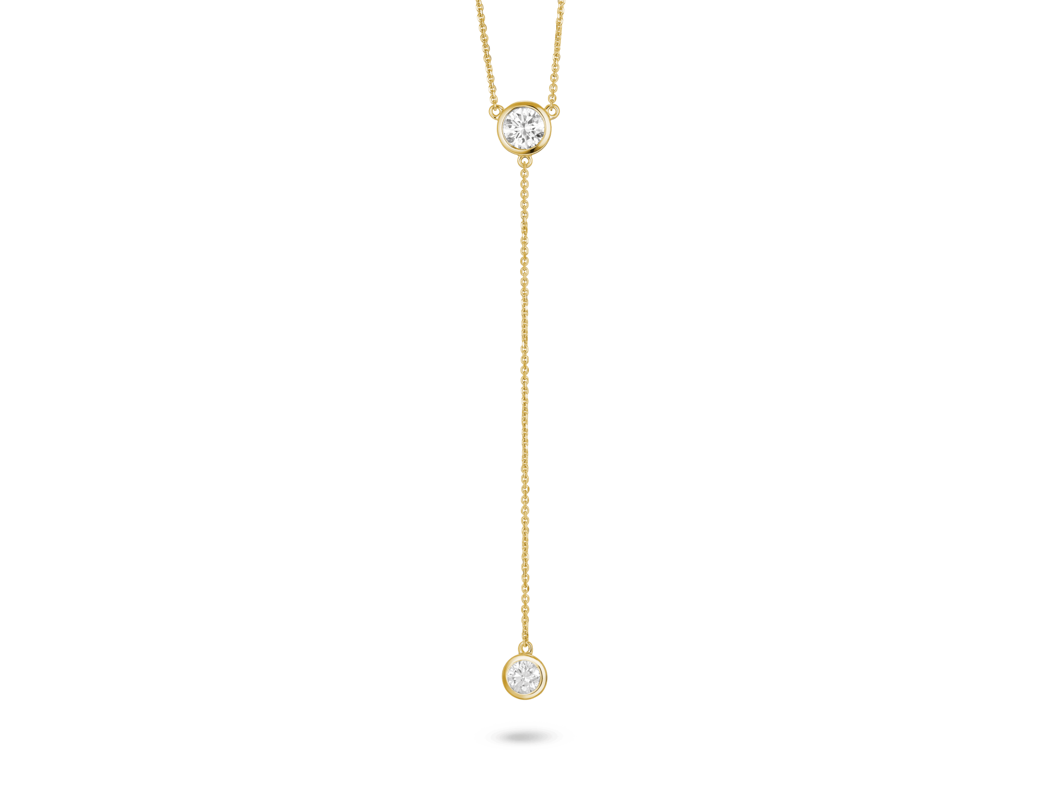 Lab-Grown Diamond ¾ct. tw. Round Brilliant Bezel Lariat Pendant | White - #Lightbox Jewelry#