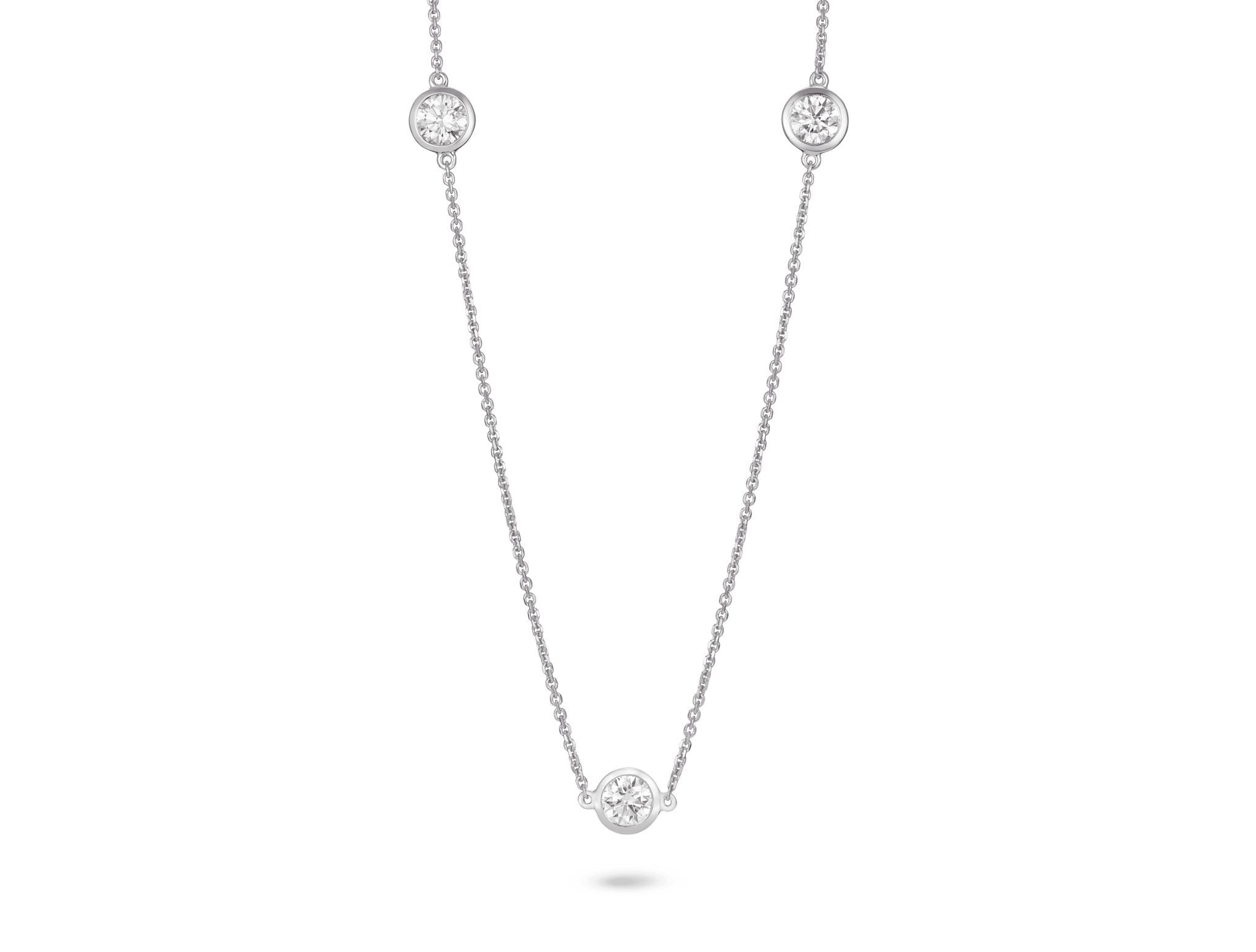 Lab-Grown Diamond ¾ct. tw. Round Brilliant Bezel Station Pendant | White - #Lightbox Jewelry#