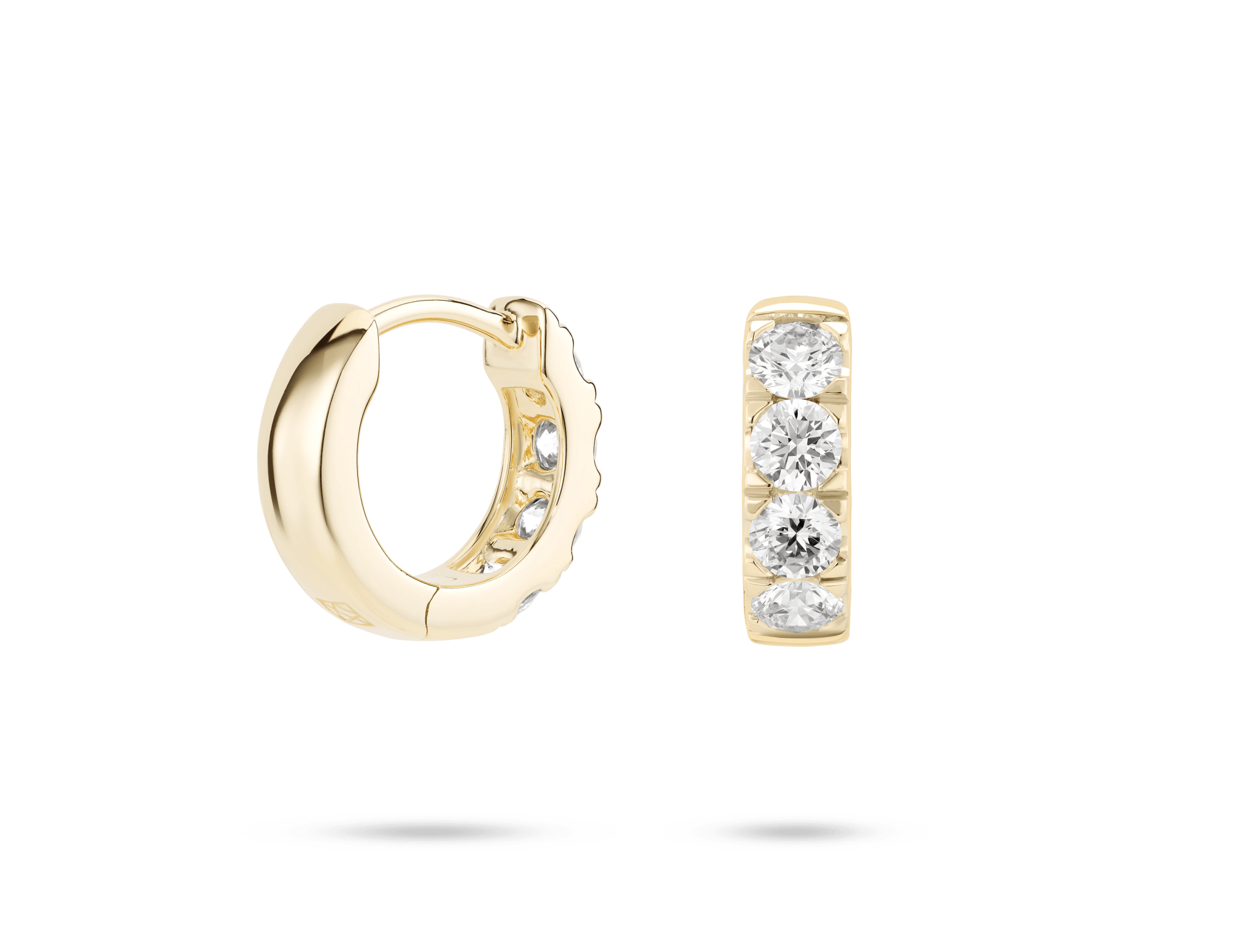 Lab-Grown Diamond ⅘ct. tw. Round Brilliant Pavé Huggie Hoops | White - #Lightbox Jewelry#
